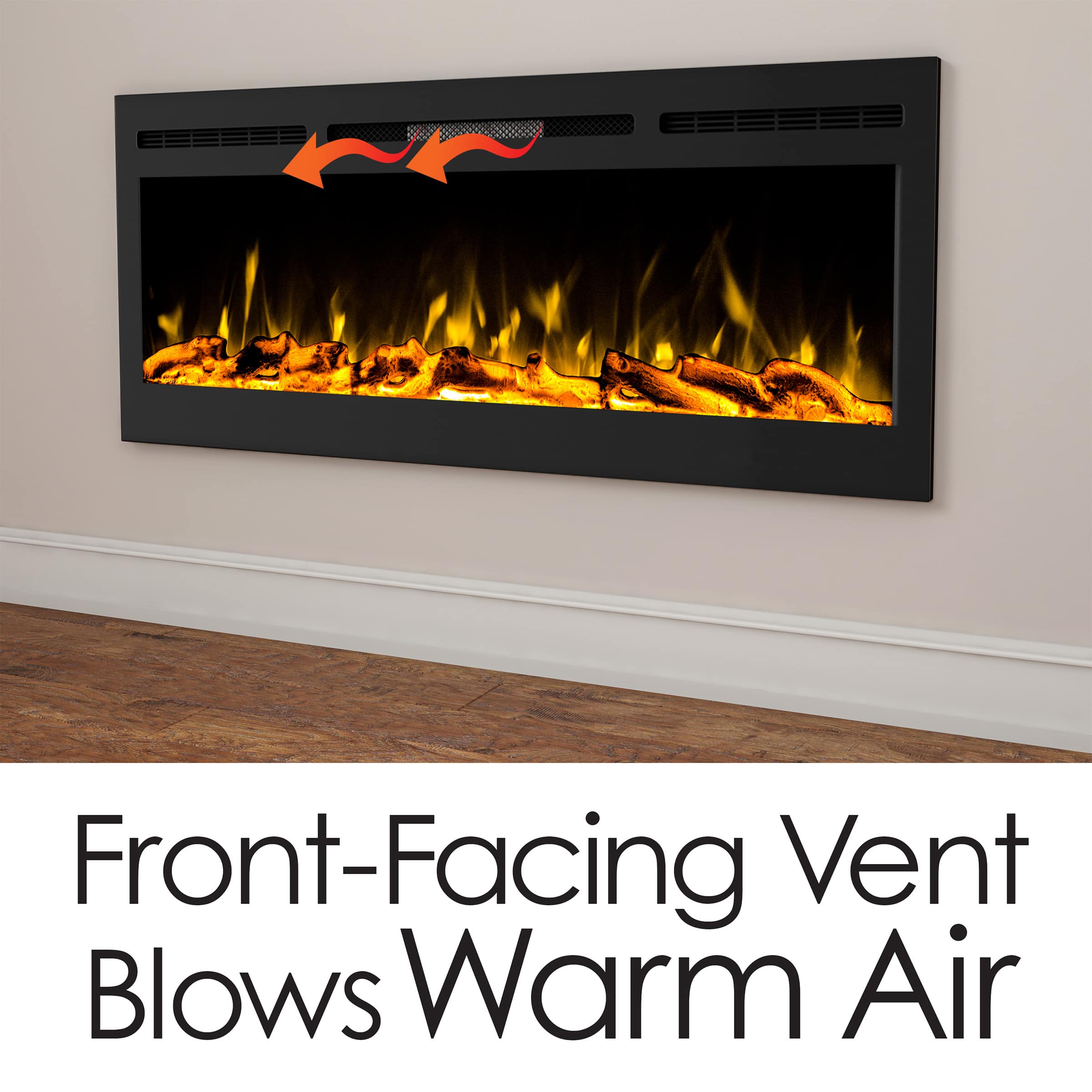 Hastings Home 50&#x22; Black Electric Fireplace