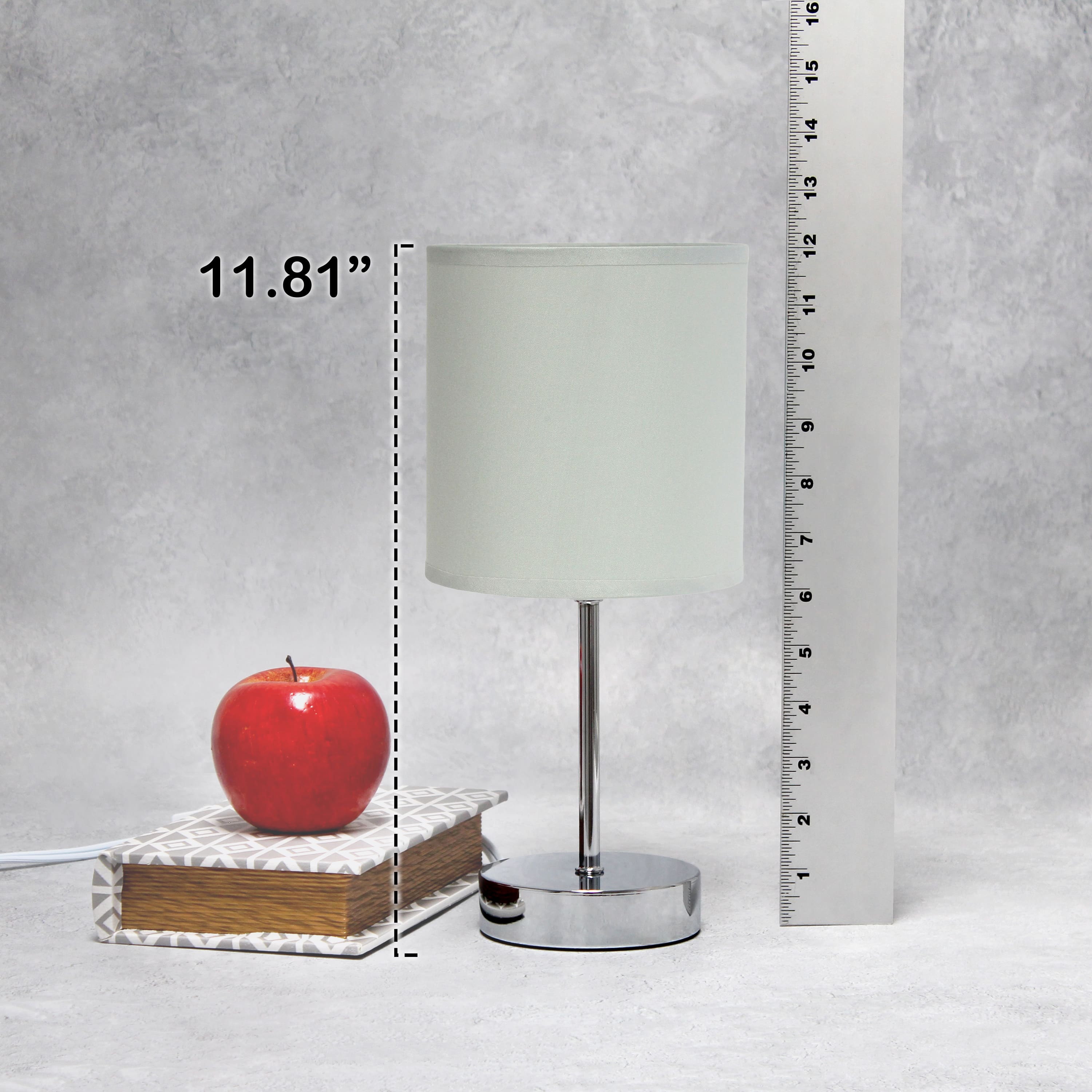 Creekwood Home Nauru 12&#x22; Brushed Nickel Petite Metal Stick Table Lamp