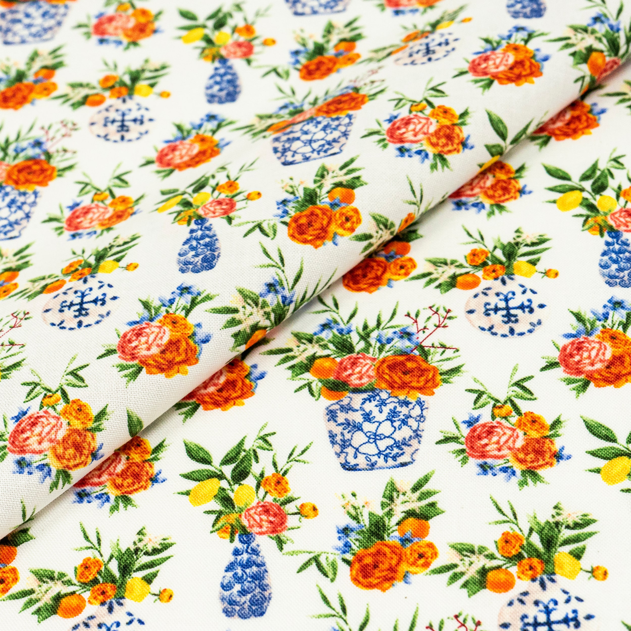 SINGER Potted Bouquets Cotton Fabric