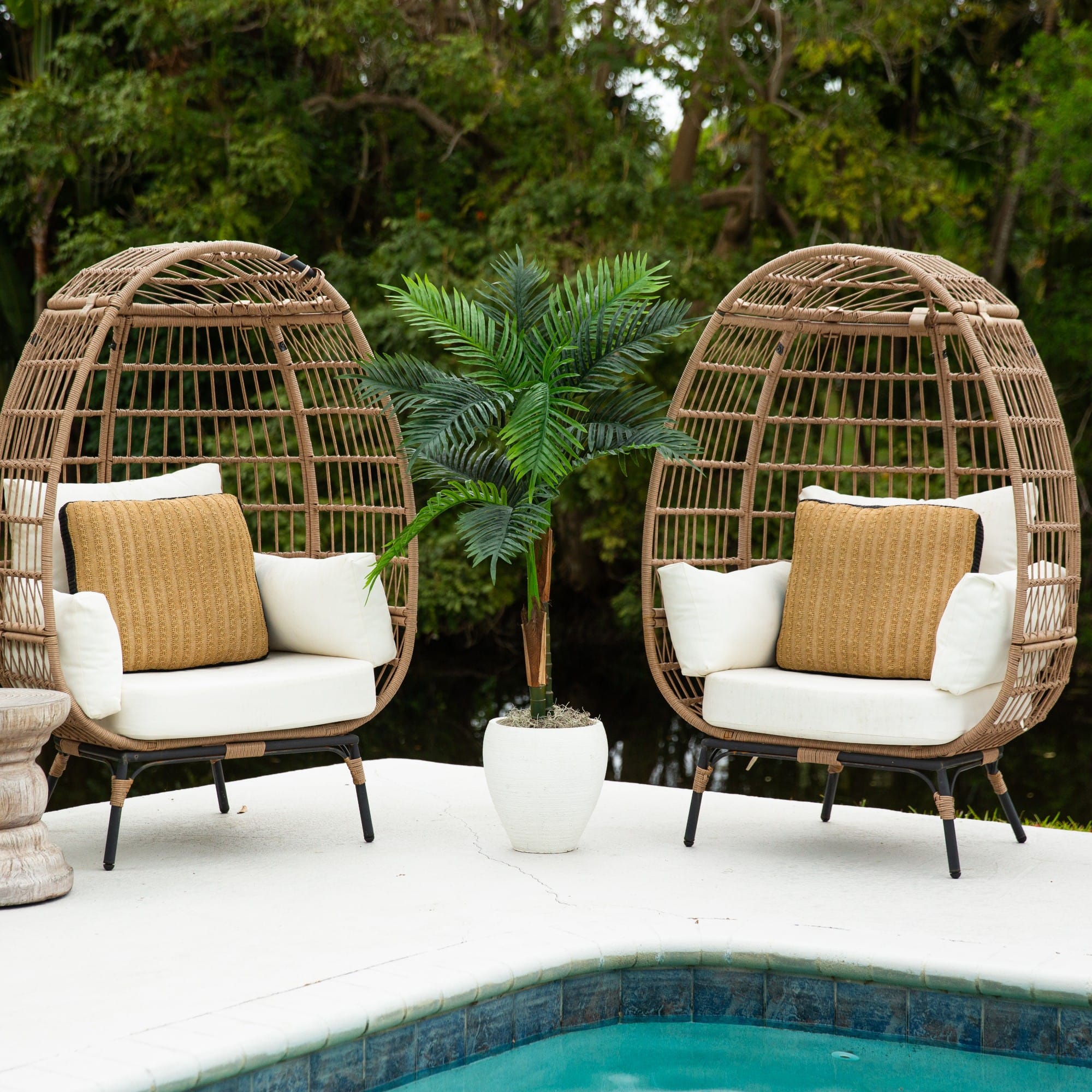 4ft. UV Resistant Artificial Double Robellini Palm Tree (Indoor/Outdoor)