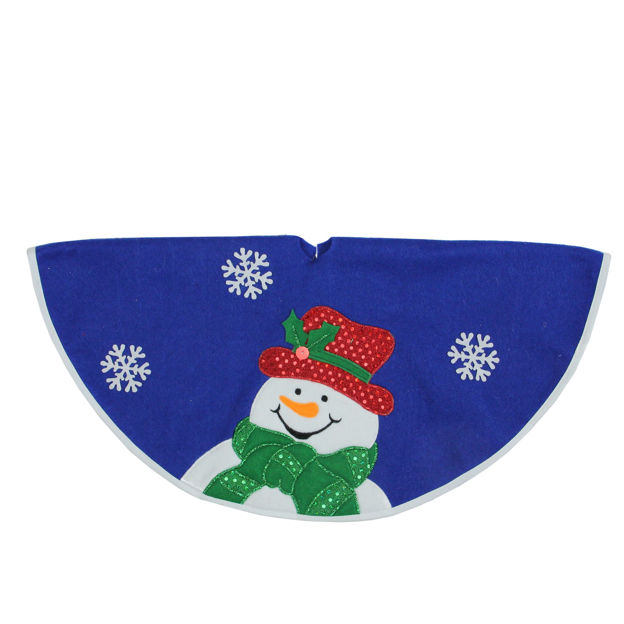 20&#x22; Blue Mini Tree Skirt with Embellished Snowman