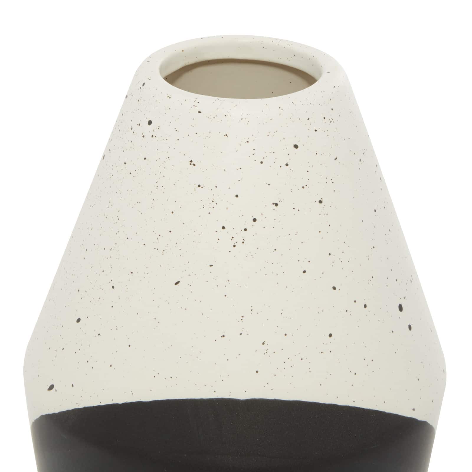Black Ceramic Contemporary Vase, 12" x 6" x 6"