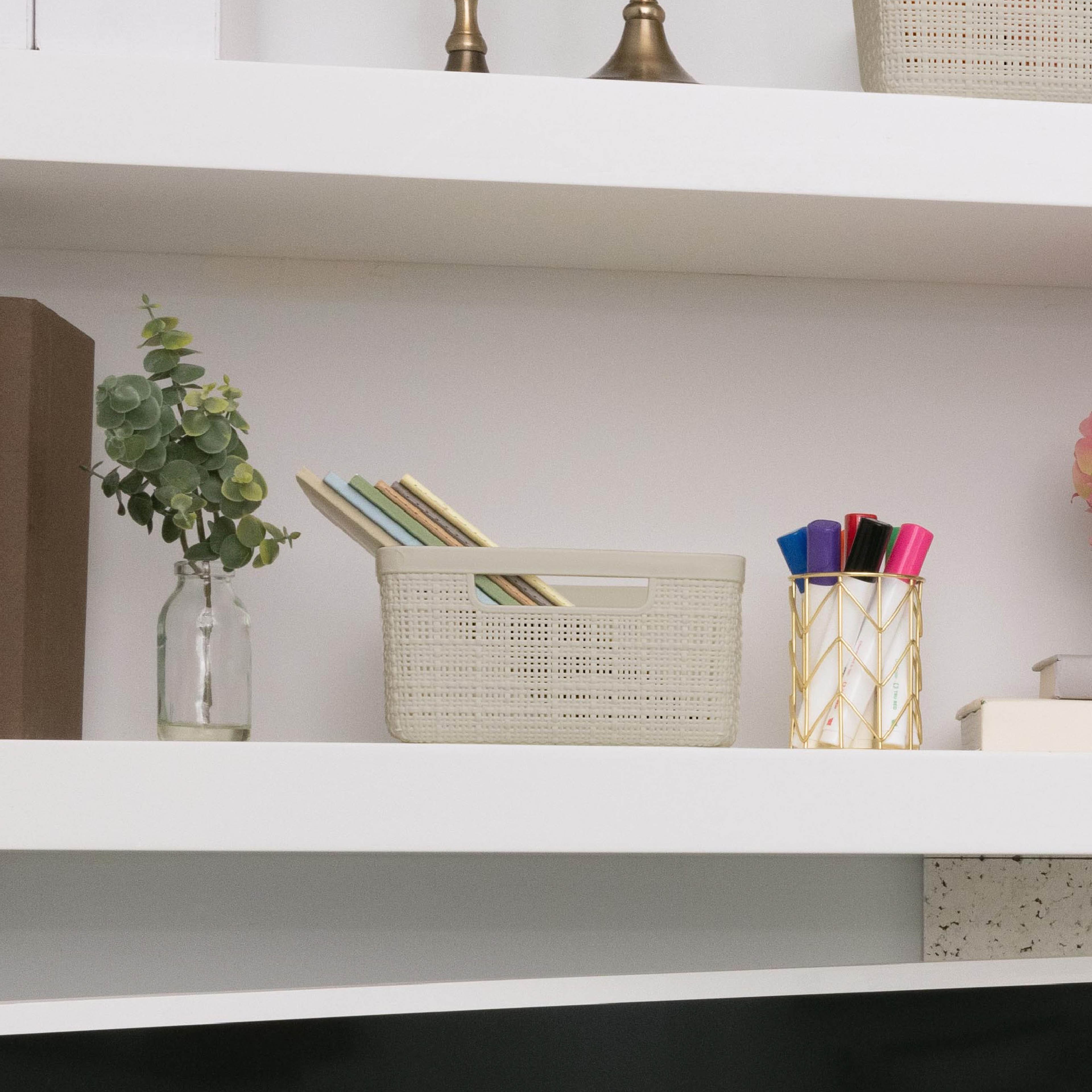 Curver® Jute Cream Plastic Storage Basket Organizer