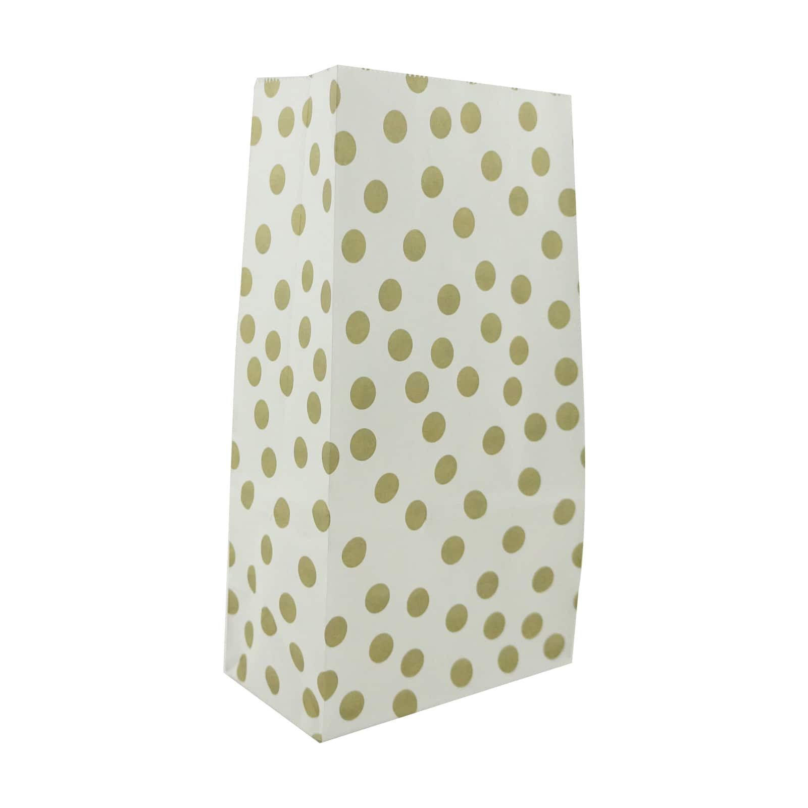 12 Packs: 12 ct. (144 total) White &#x26; Gold Dot Treat Bags by Celebrate It&#x2122;