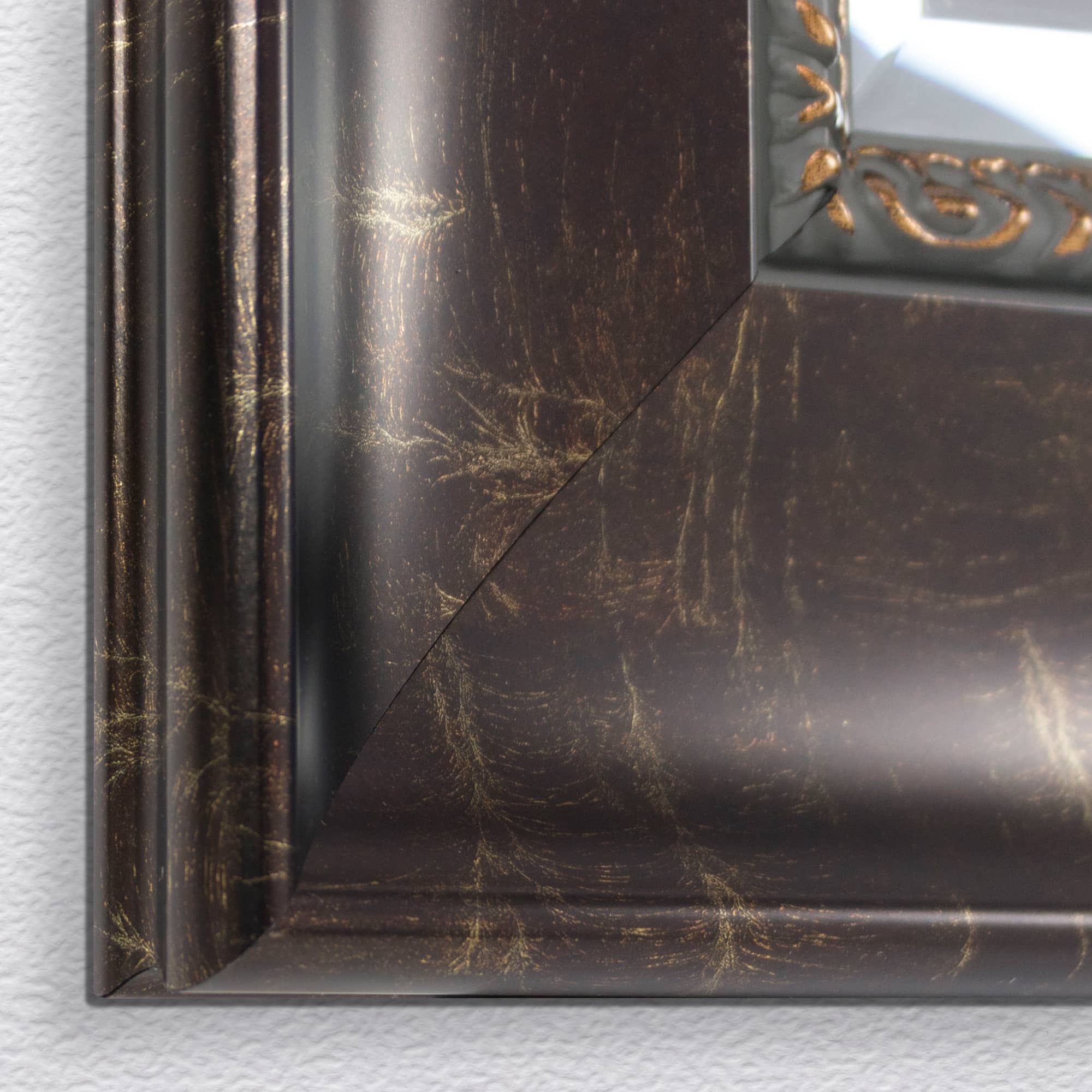 Head West Bronze Distressed 30.5&#x22; x 36.5&#x22; Framed Beveled Accent Vanity Mirror