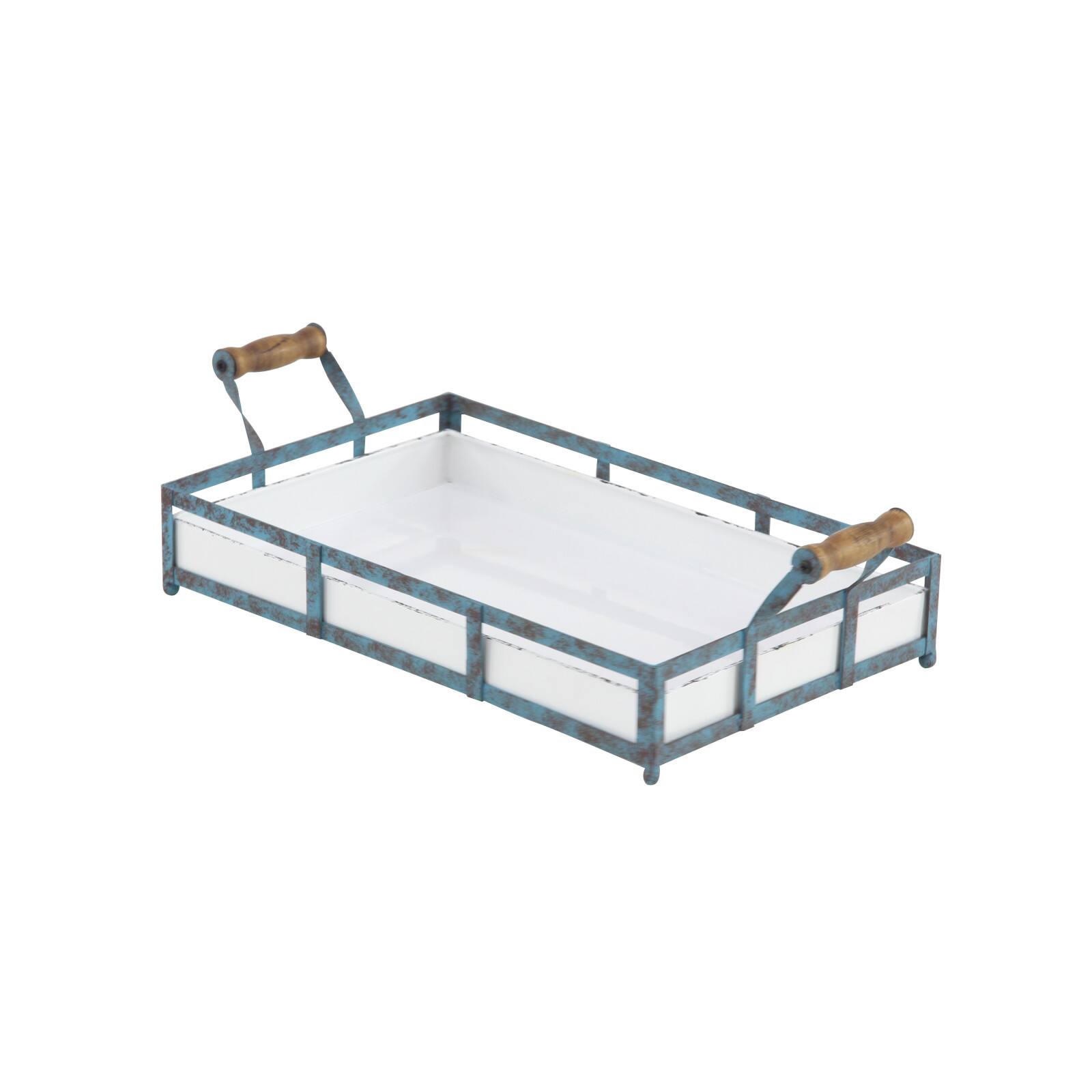 Blue Metal Farmhouse Tray Set