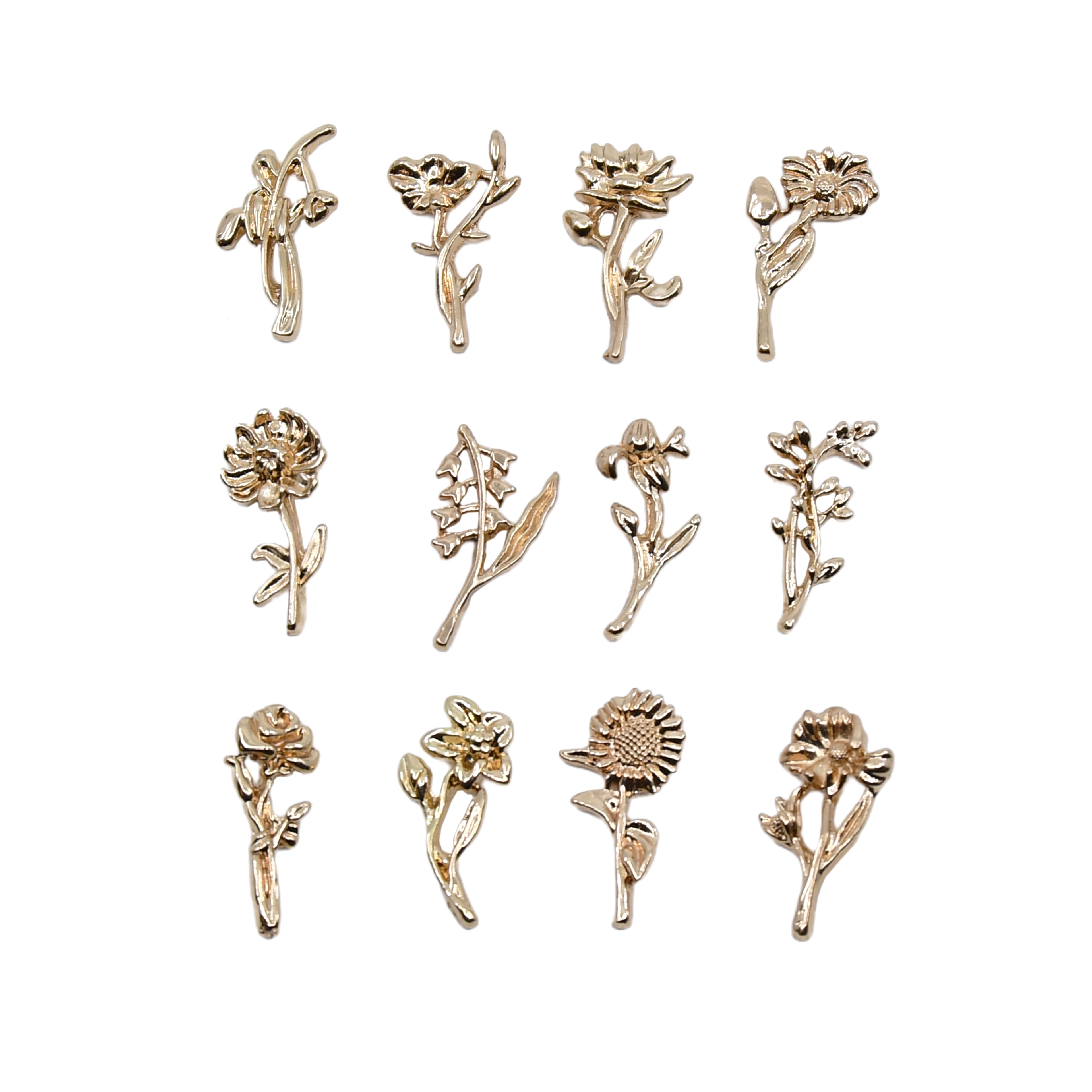 Blue Moon Studio&#x2122; UV Resin Craft 18mm Birth Month Flower Charm Fillers, 12ct.