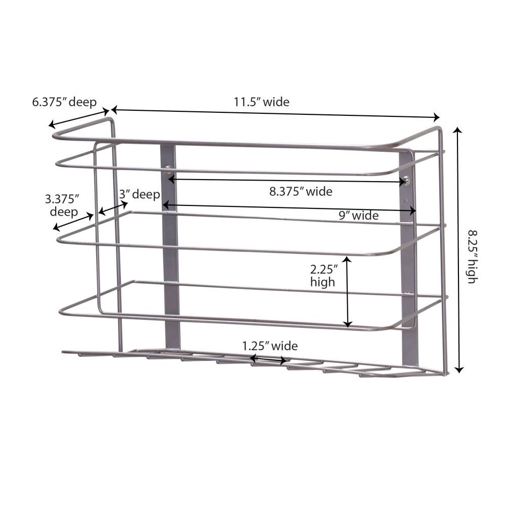 Household Essentials 8.5" Silver Kitchen Wrap Organizer for Cabinet Door