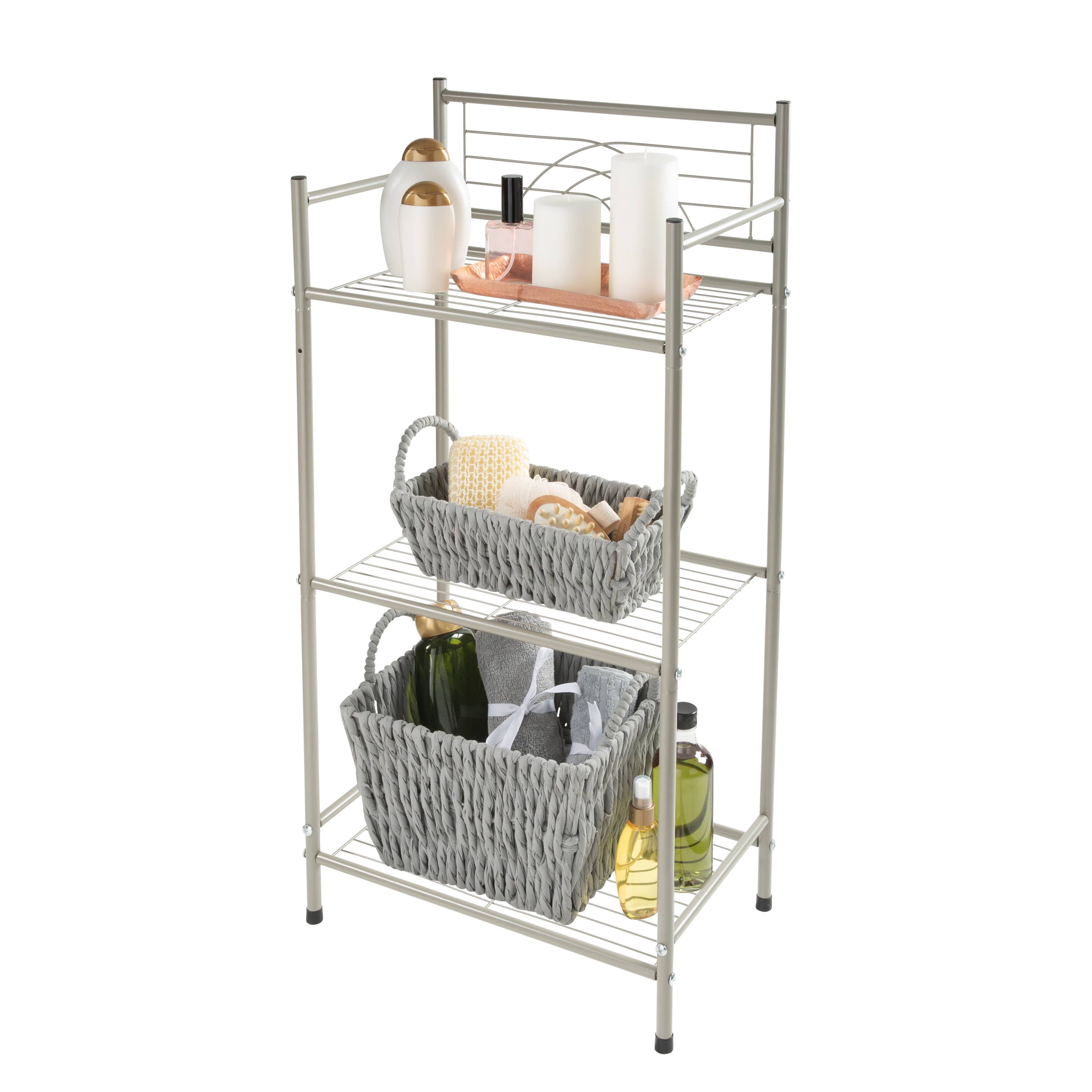 Bath Bliss Satin Nickel Bronze 3-Tier Storage Shelf