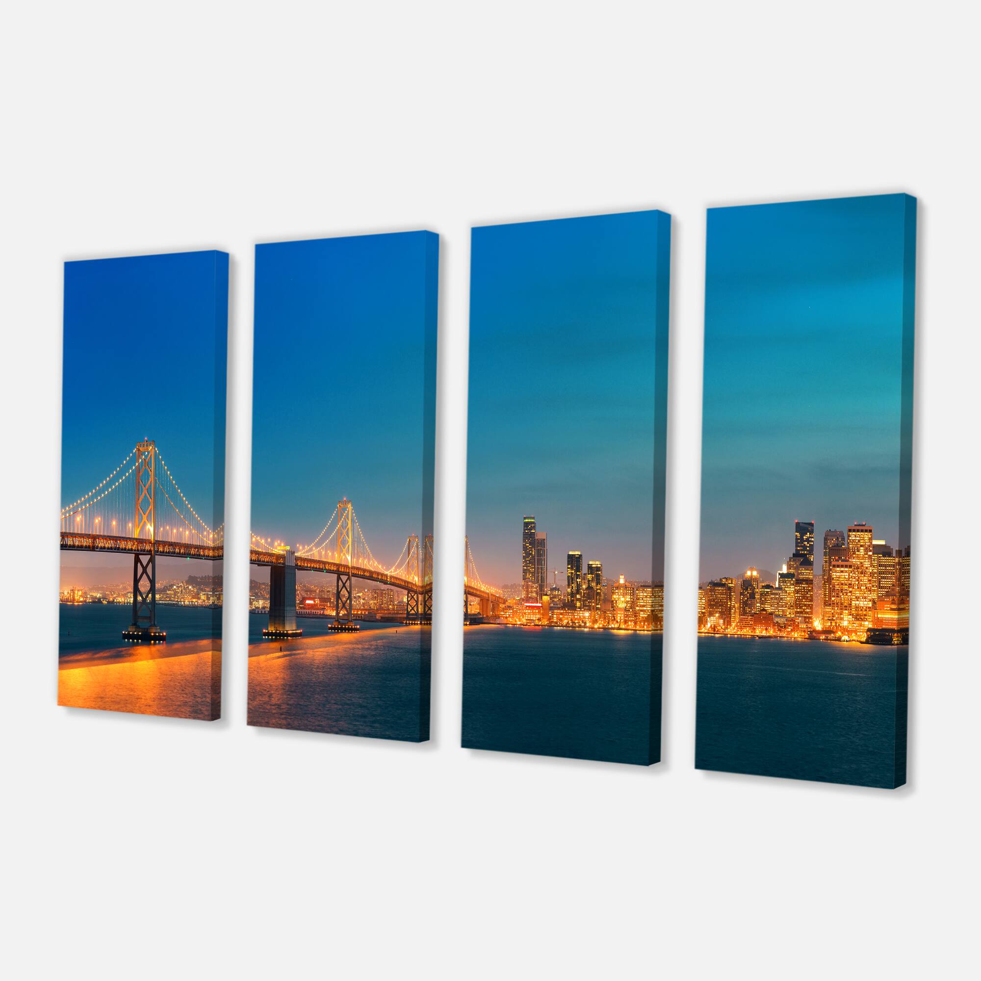 Designart - Illuminated San Francisco Skyline - Cityscape Canvas Print