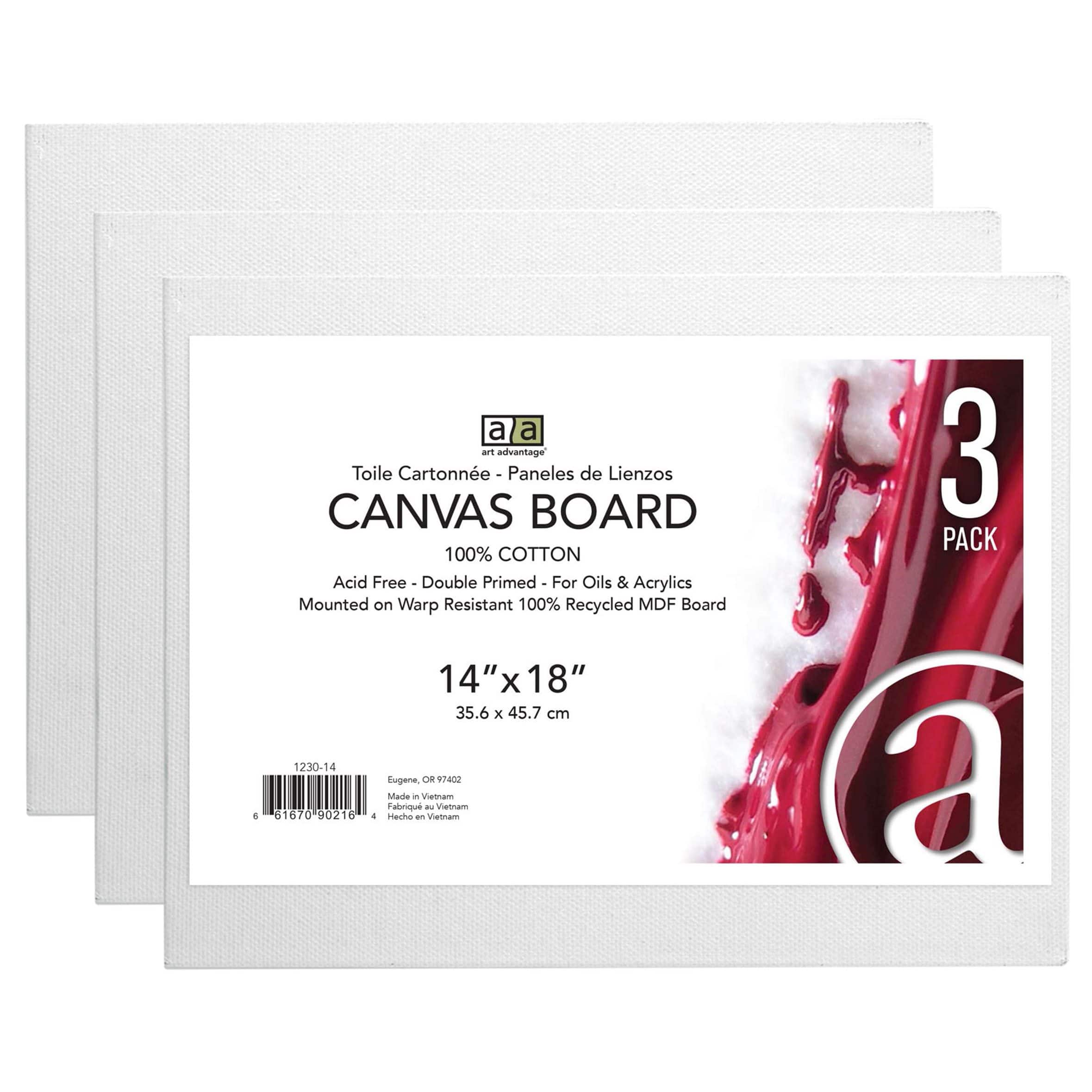 Art Advantage&#xAE; 3 Pack Canvas Board