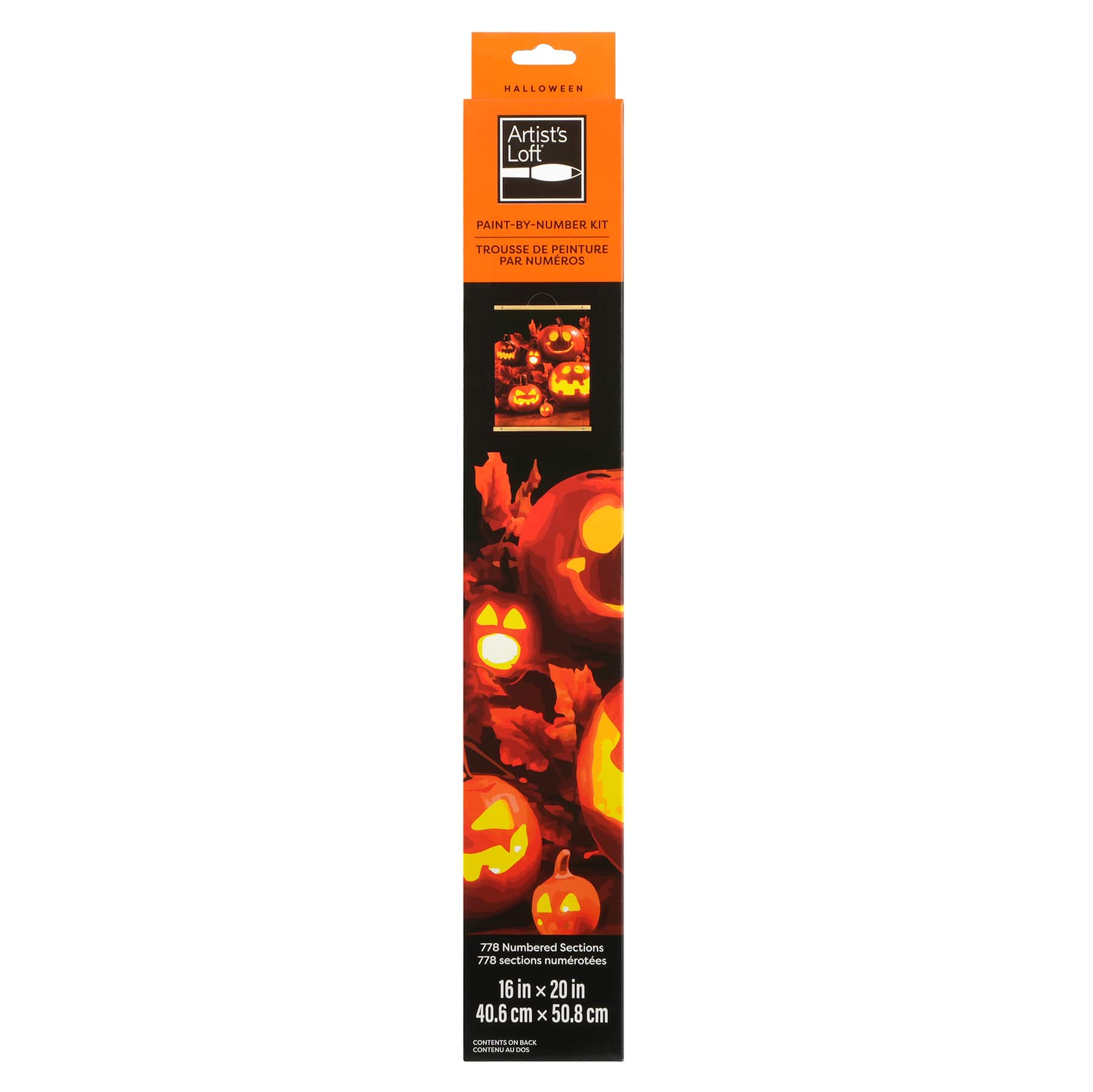 16&#x22; x 20&#x22; Jack-O&#x27;-Lanterns Paint-by-Number Kit with Wood Display Hanger by Artist&#x27;s Loft&#xAE;