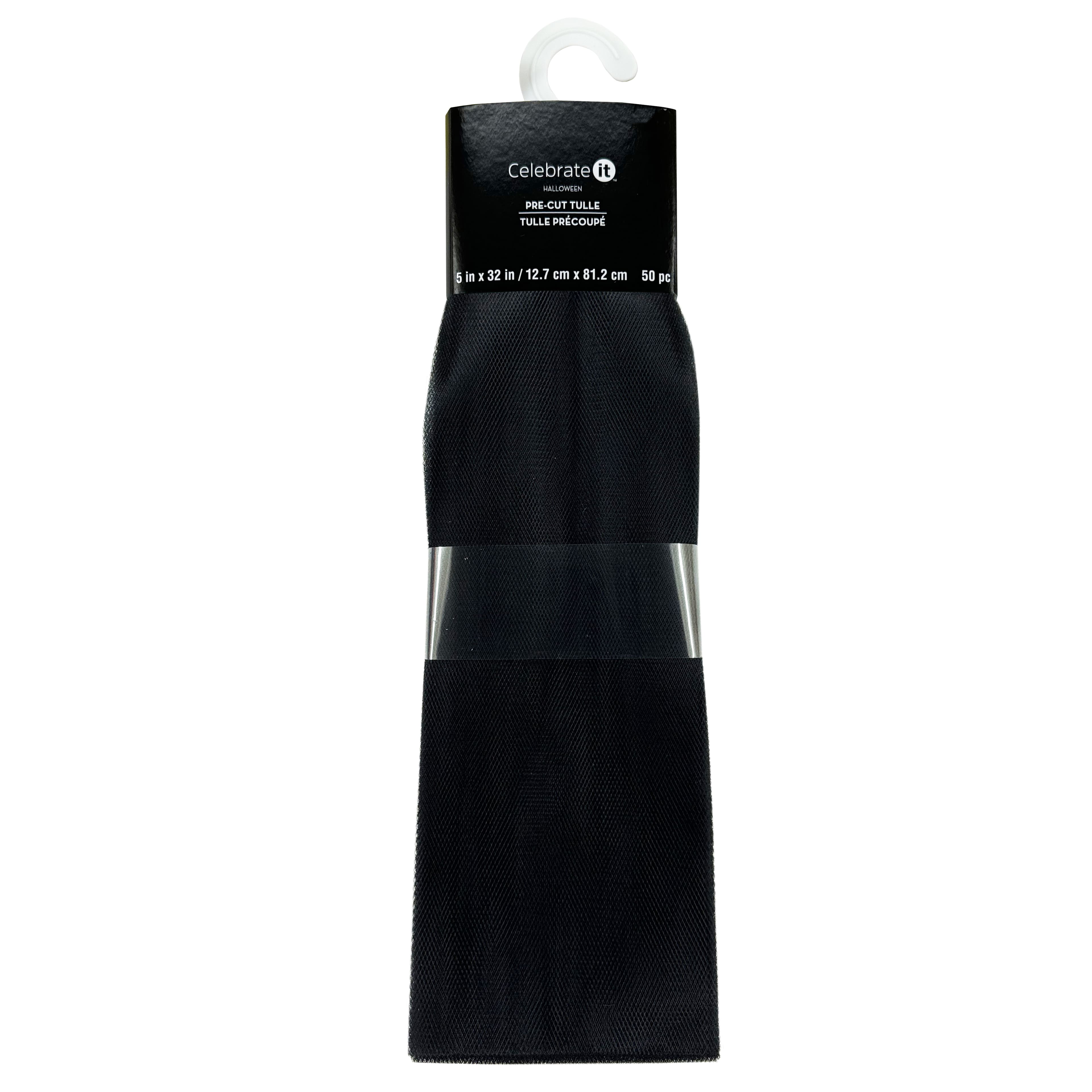 32&#x22; Black Pre-Cut Tulle by Celebrate It&#x2122; Halloween