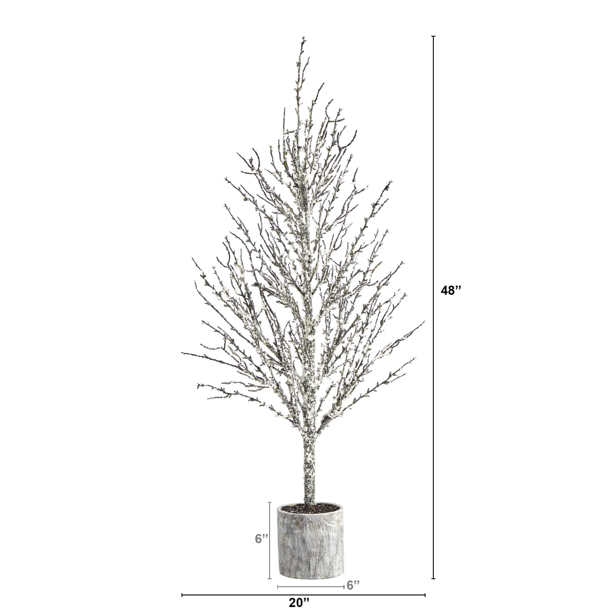 4ft. Unlit Snowed Twig Artificial Christmas Tree in Decorative Planter