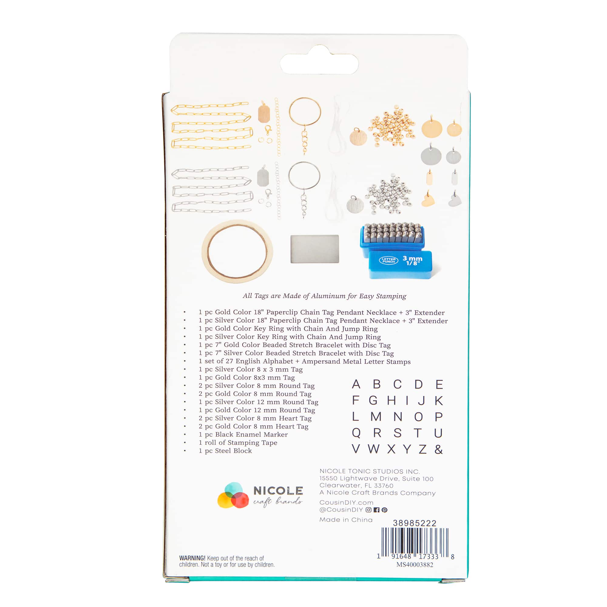 CousinDIY Stamp & Go Jewellery Metal Jewellery Stamping Kit