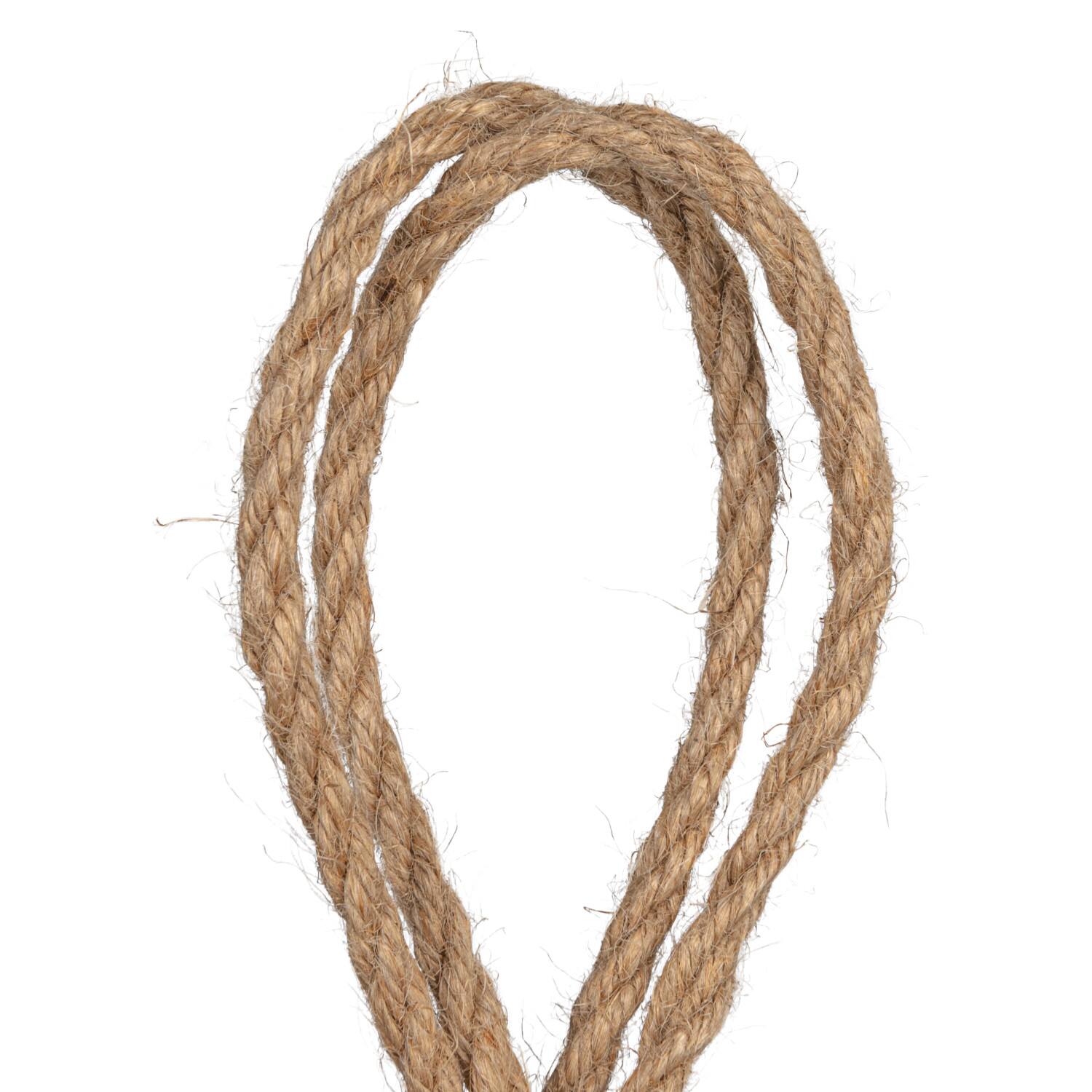 Hello Honey® 9.5" White Distressed Volcano Finish Hanging Stoneware Planter with Jute Rope Hanger