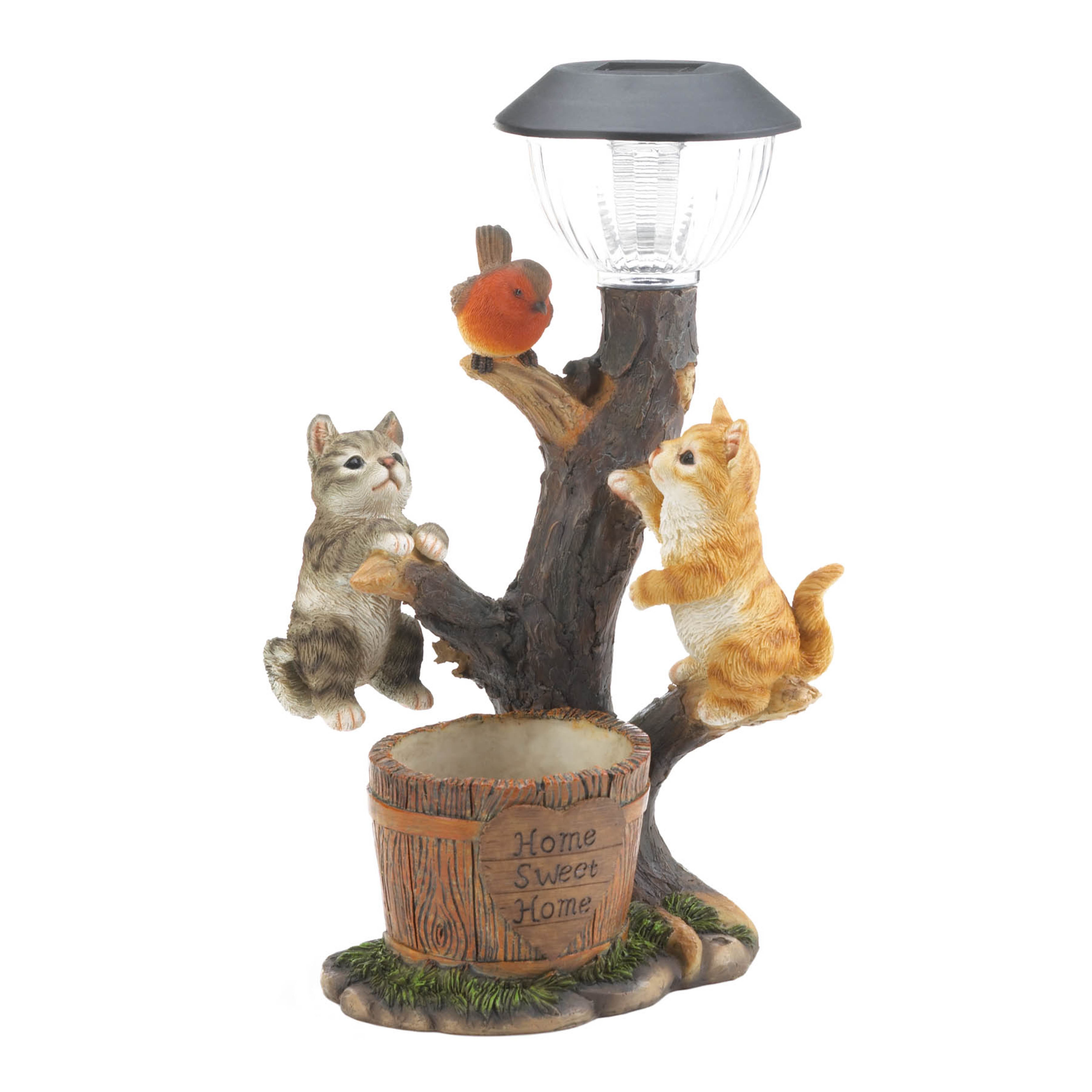 14&#x22; Climbing Cats Solar Light