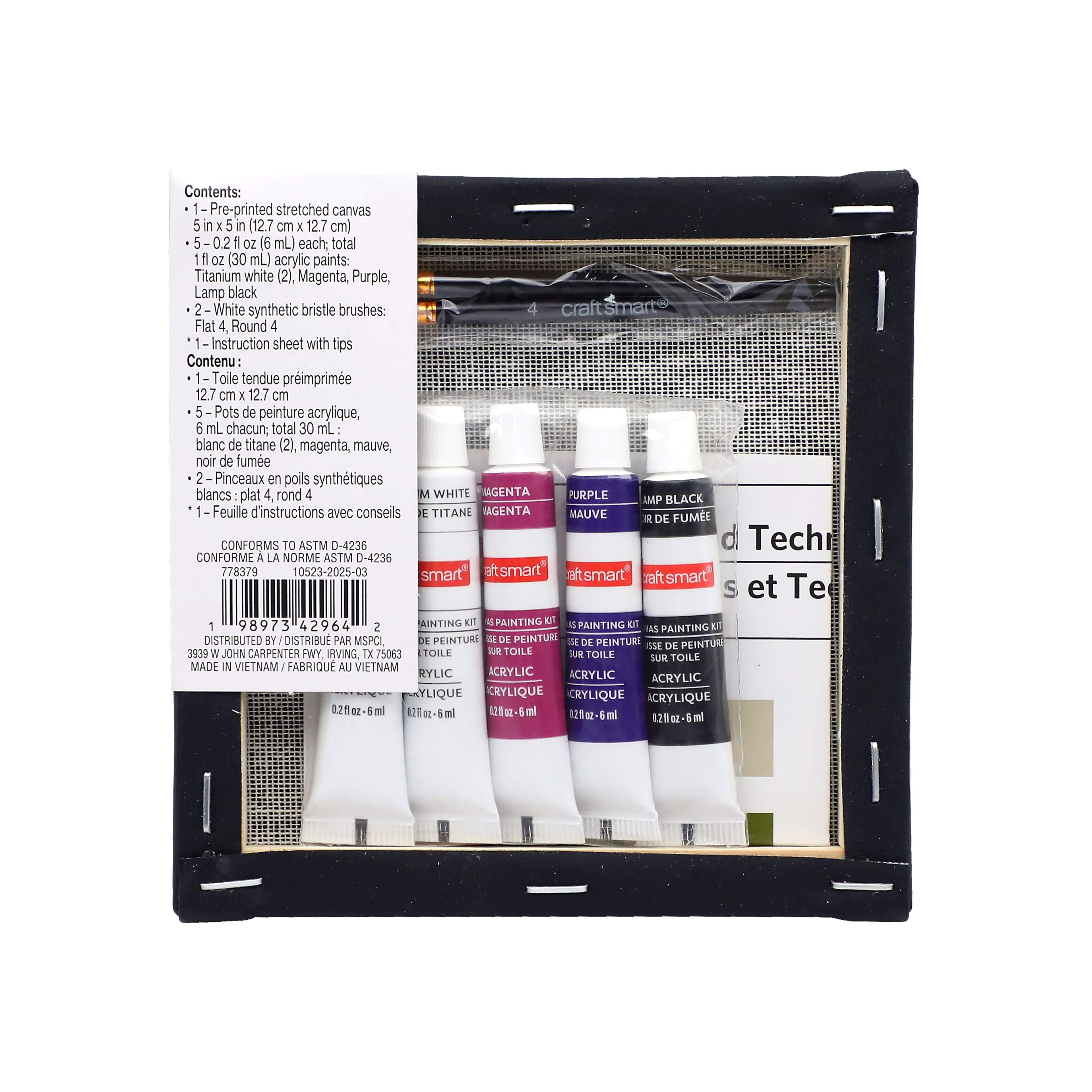 5&#x22; x 5&#x22; Skull in Web Canvas Painting Kit by Craft Smart&#xAE;