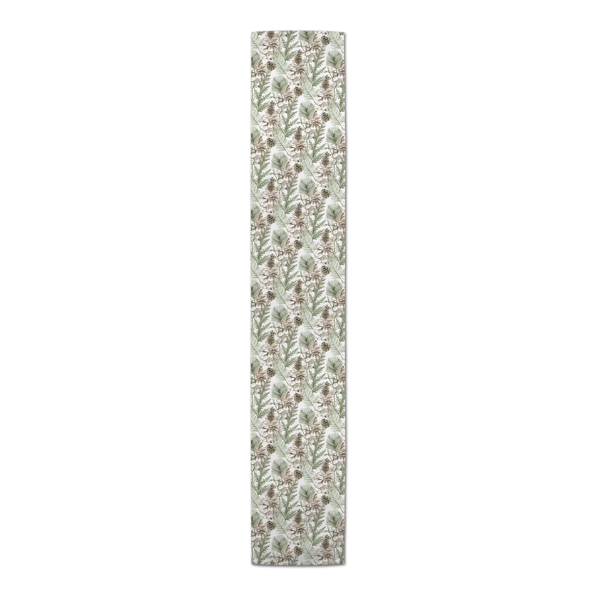 90&#x22; Pinecones &#x26; Greenery Cotton Twill Runner