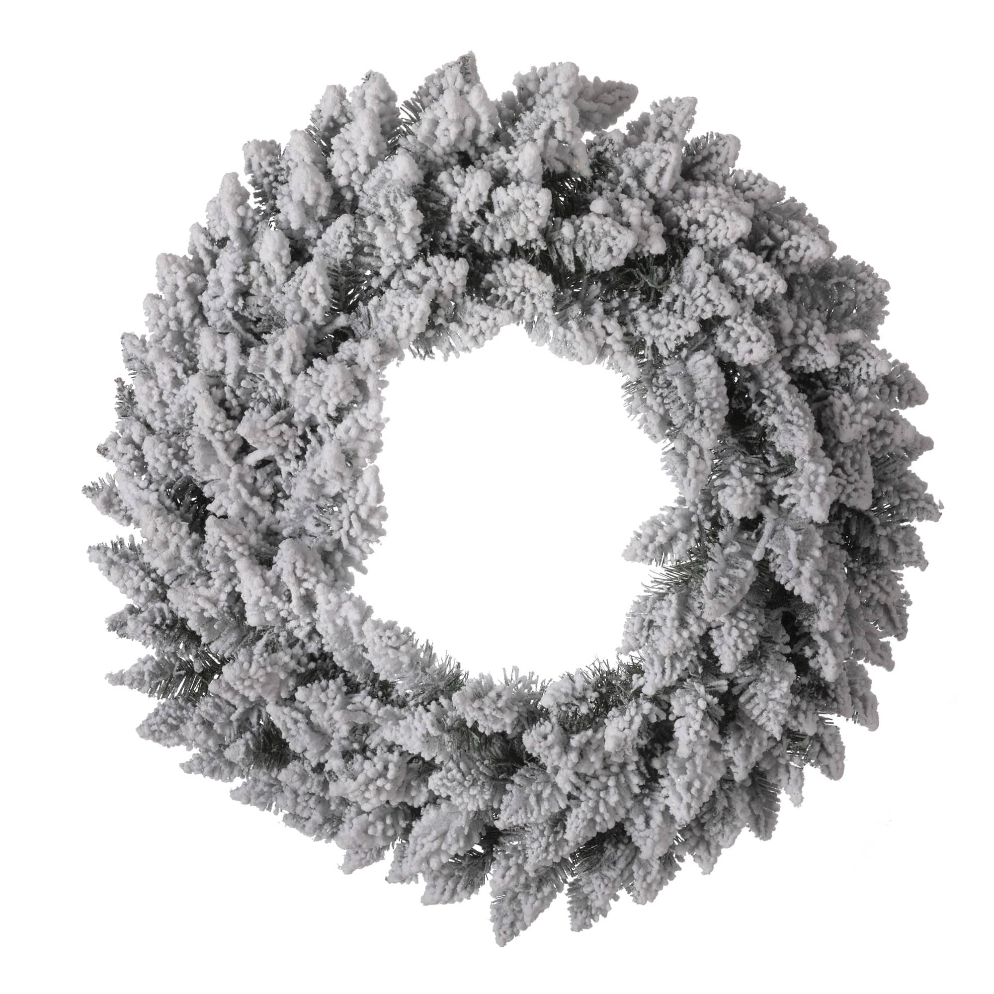 Glitzhome&#xAE; 24&#x22; LED Snow Flocked Christmas Wreath