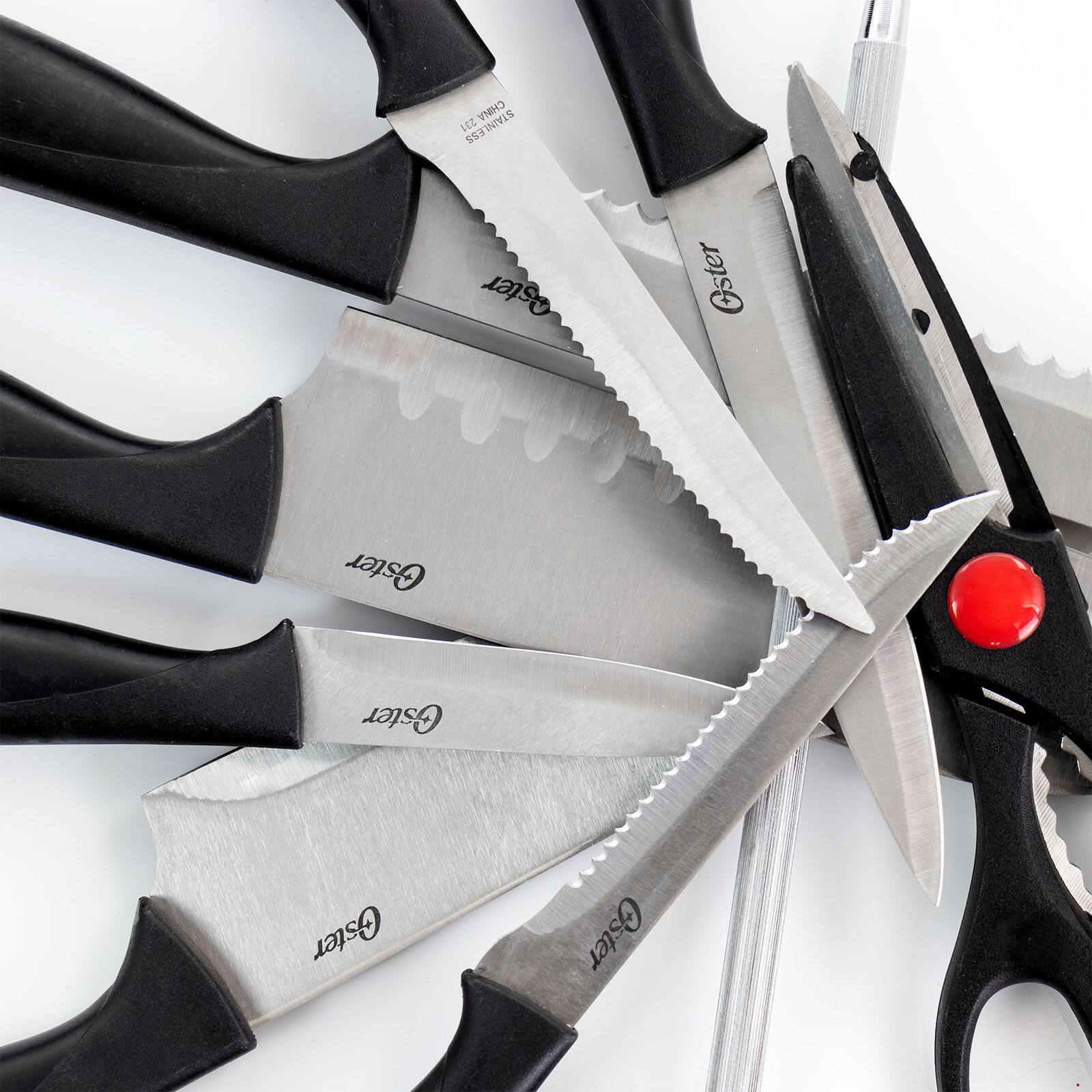Gibson Home&#xAE; Westminster 23-Piece Black Carbon Stainless Steel Cutlery Set with Kitchen Tools