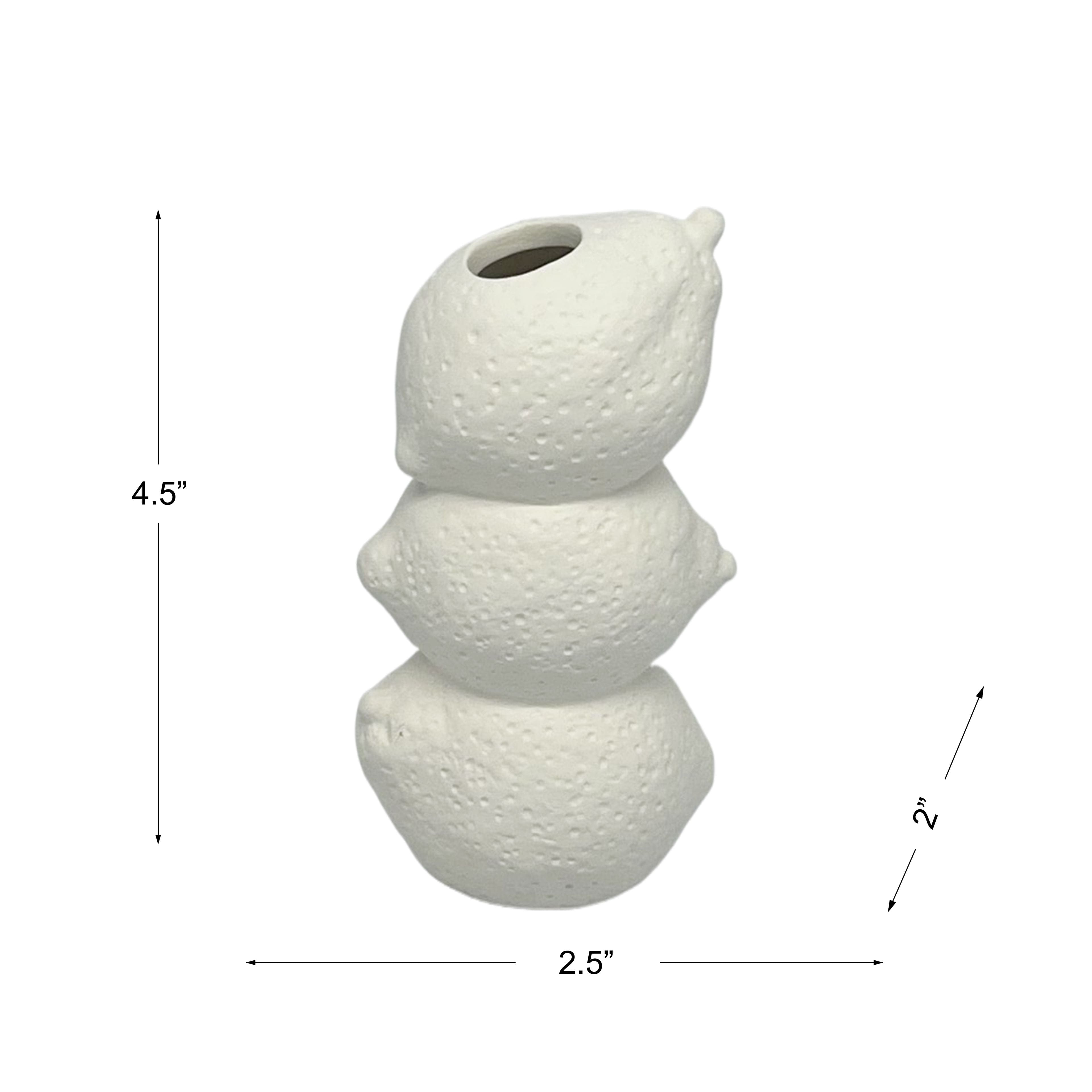 4.5&#x22; Stacked Lemons Bud Vase DIY Ceramic D&#xE9;cor by Make Market&#xAE;