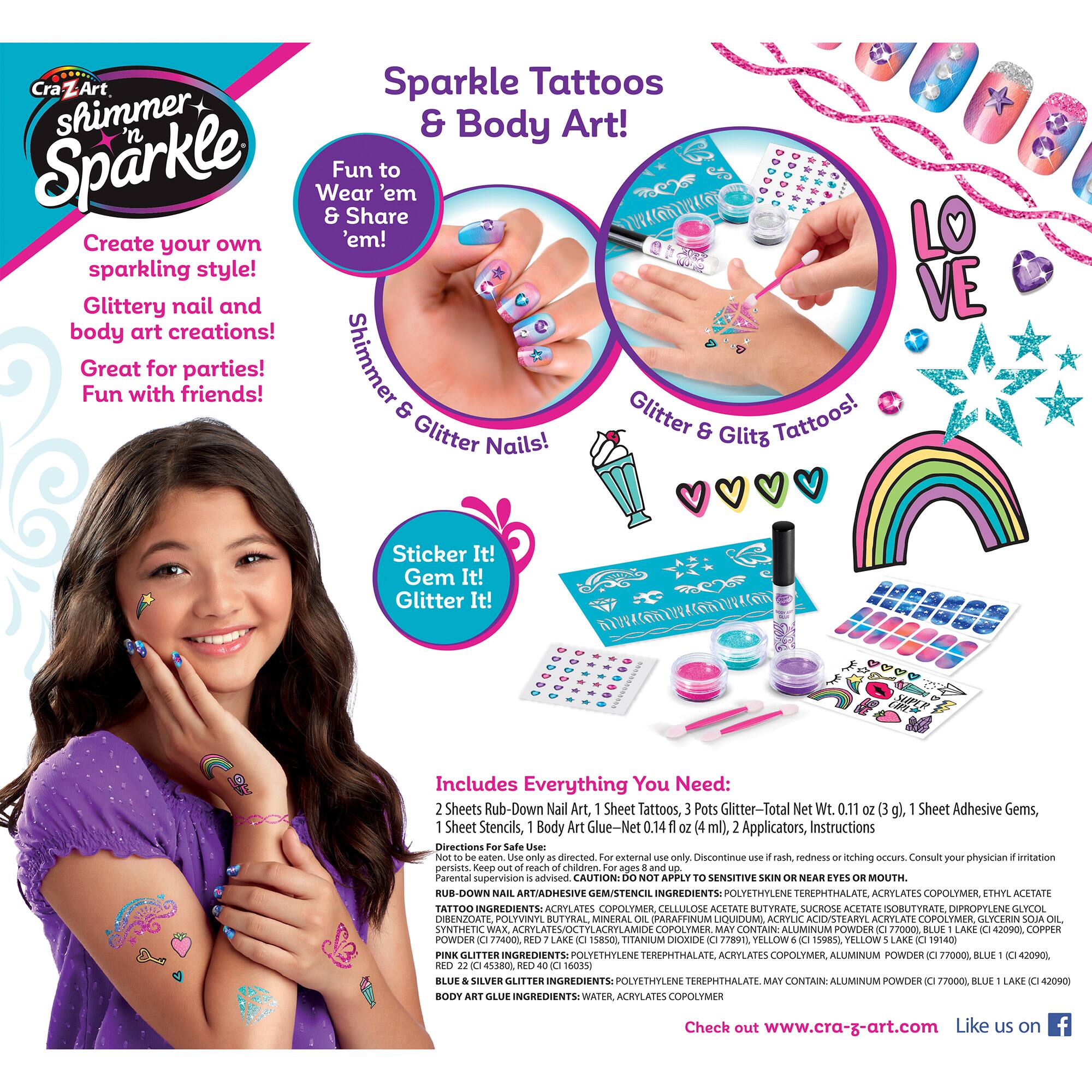 Cra-Z-Art® Shimmer 'n Sparkle Sparkling Glitter Tattoos & Nails