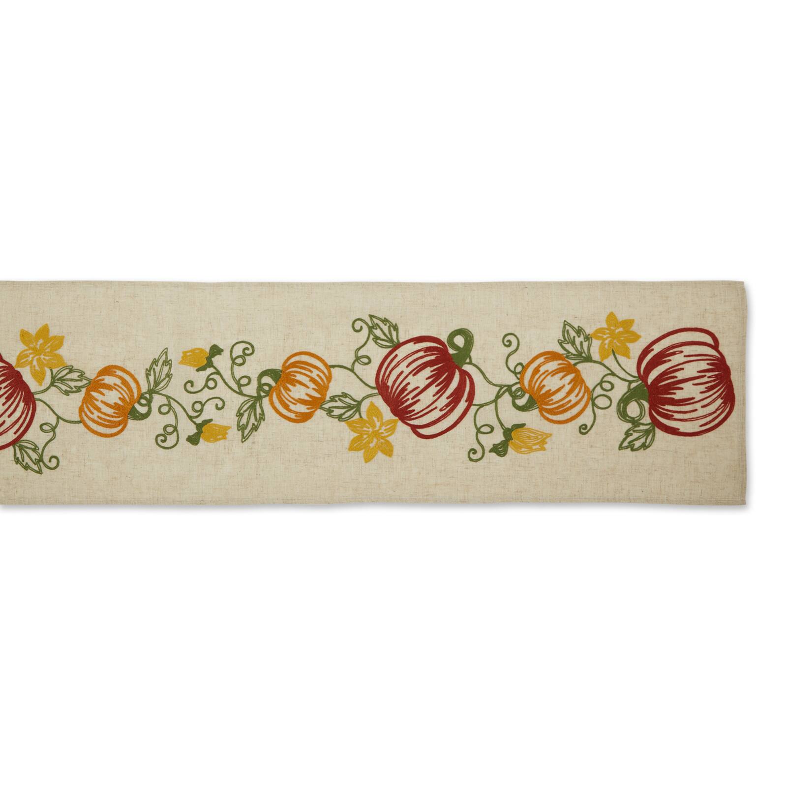 DII&#xAE; 70&#x22; Pumpkin Vine Embroidered Table Runner