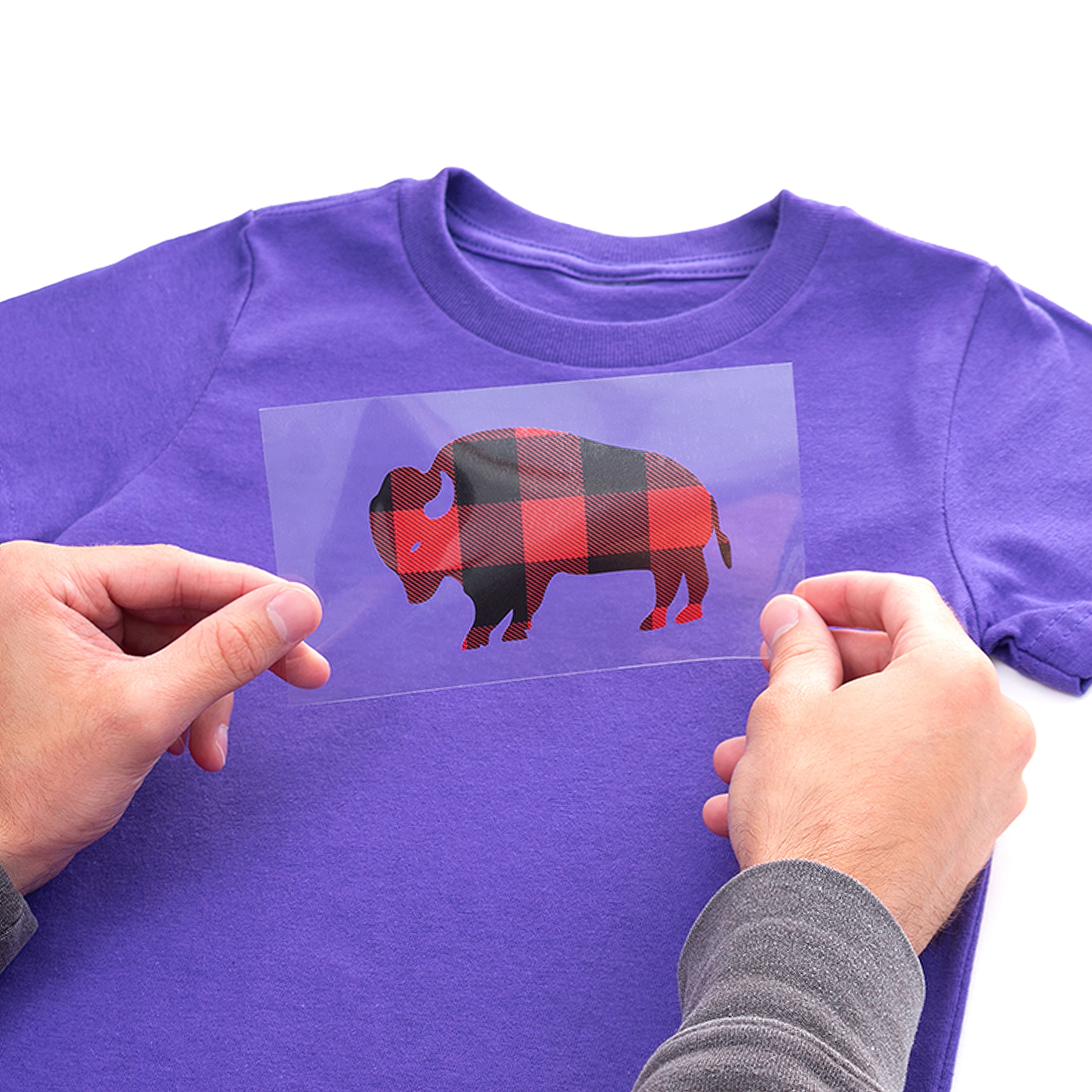 Red Buffalo Plaid Pattern Heat Transfer Vinyl and Carrier Sheet