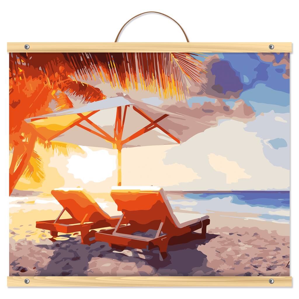 Beach with Chairs PaintbyNumber Kit by Artist's Loft