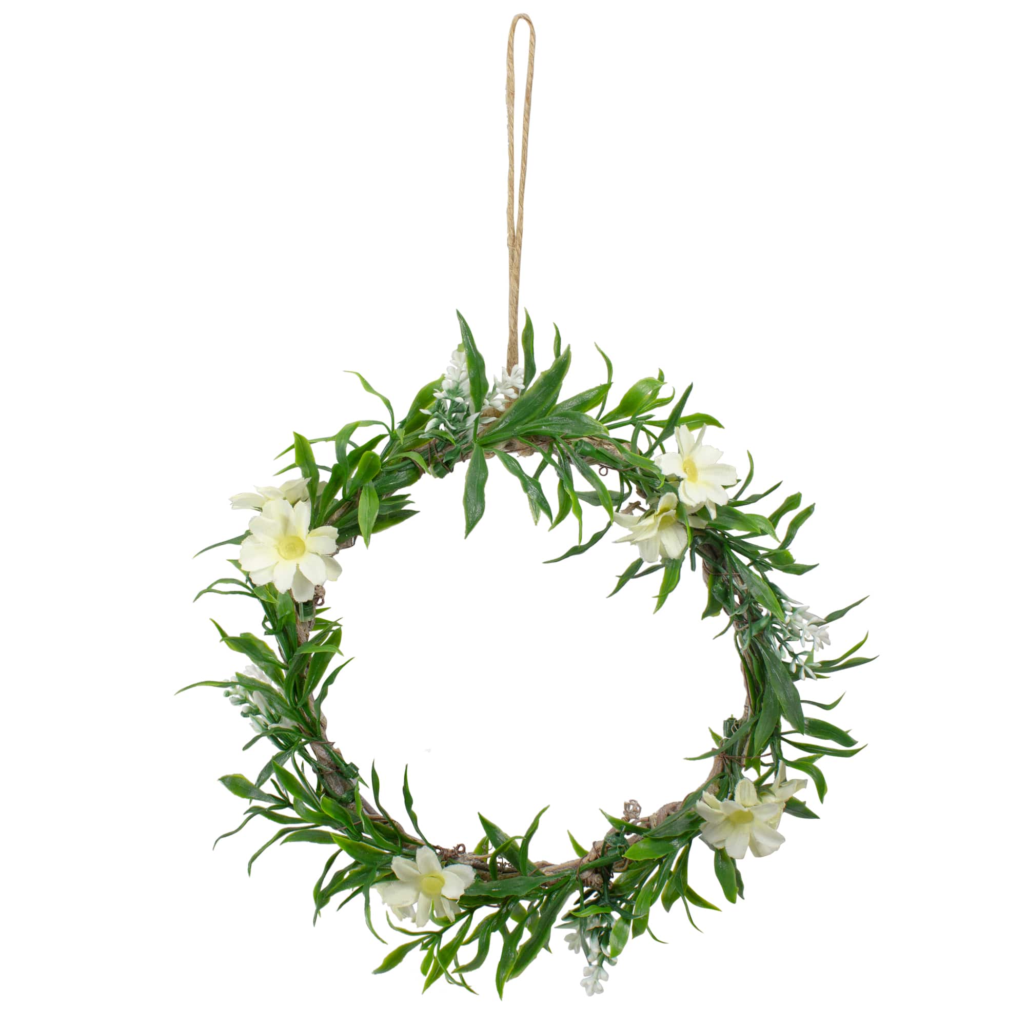 9" Yellow Floral & Foliage Spring Wreath