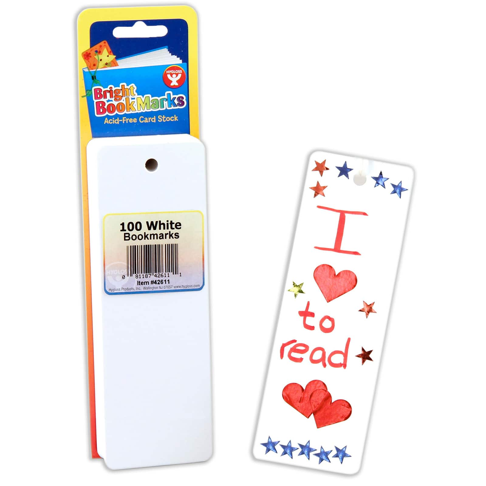 Hygloss&#xAE; Mighty Bright&#x2122; Ultra White Bookmarks, 3 Packs of 100