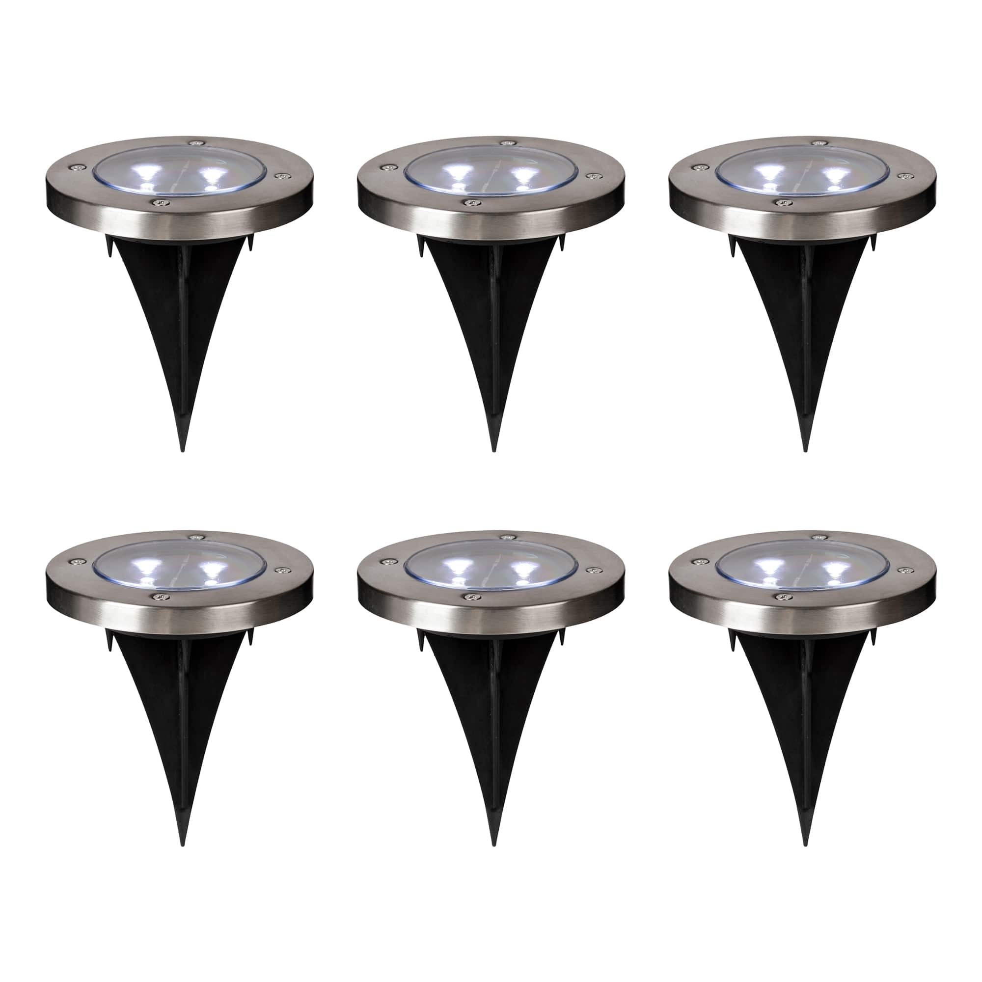 Glitzhome® 5.25" Solar Powered LED Pathway Ground Lights Set