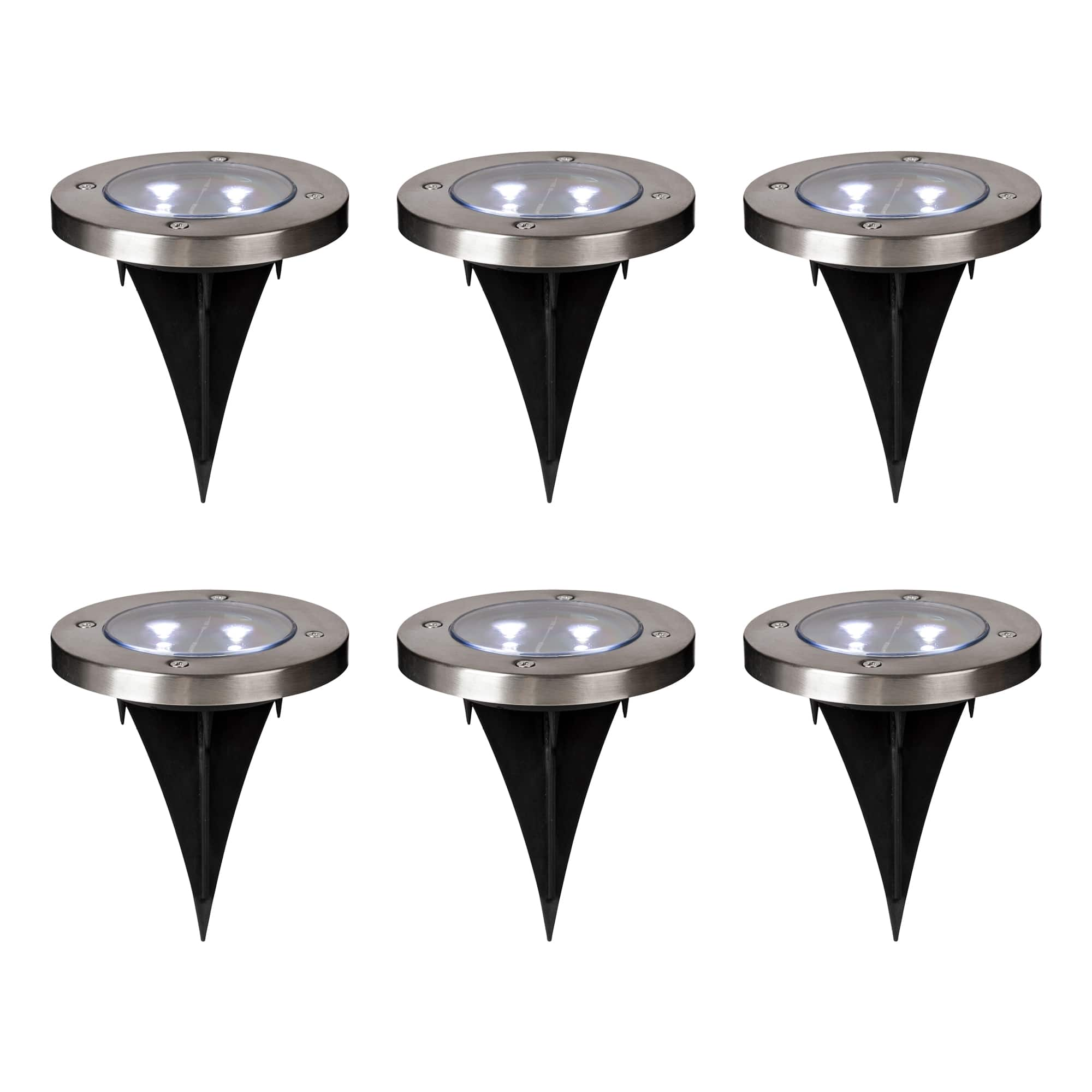 Glitzhome&#xAE; 5.25&#x22; Solar Powered LED Pathway Ground Lights Set