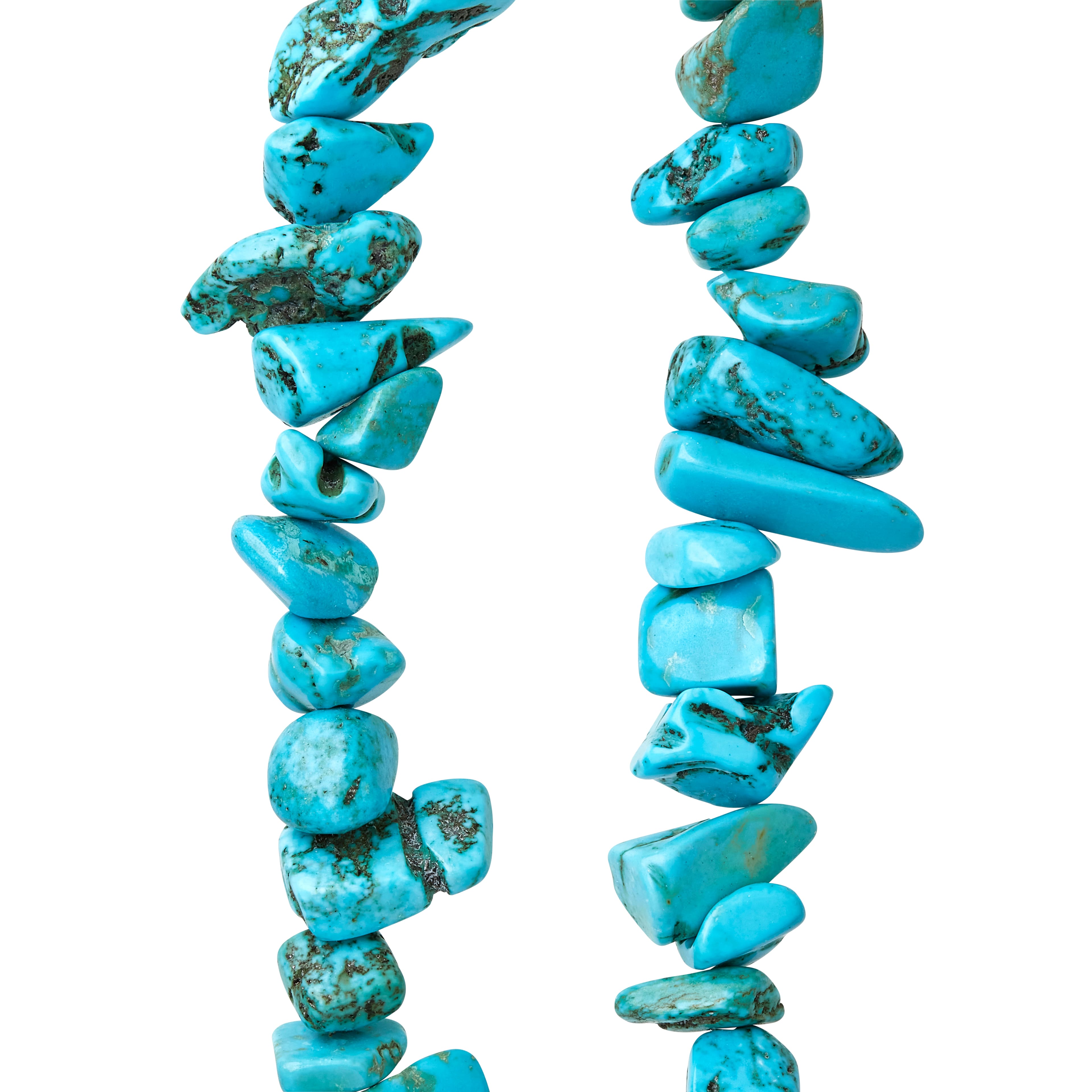 12 Pack: Turquoise Dyed Howlite Chip Beads, 15mm by Bead Landing&#x2122;
