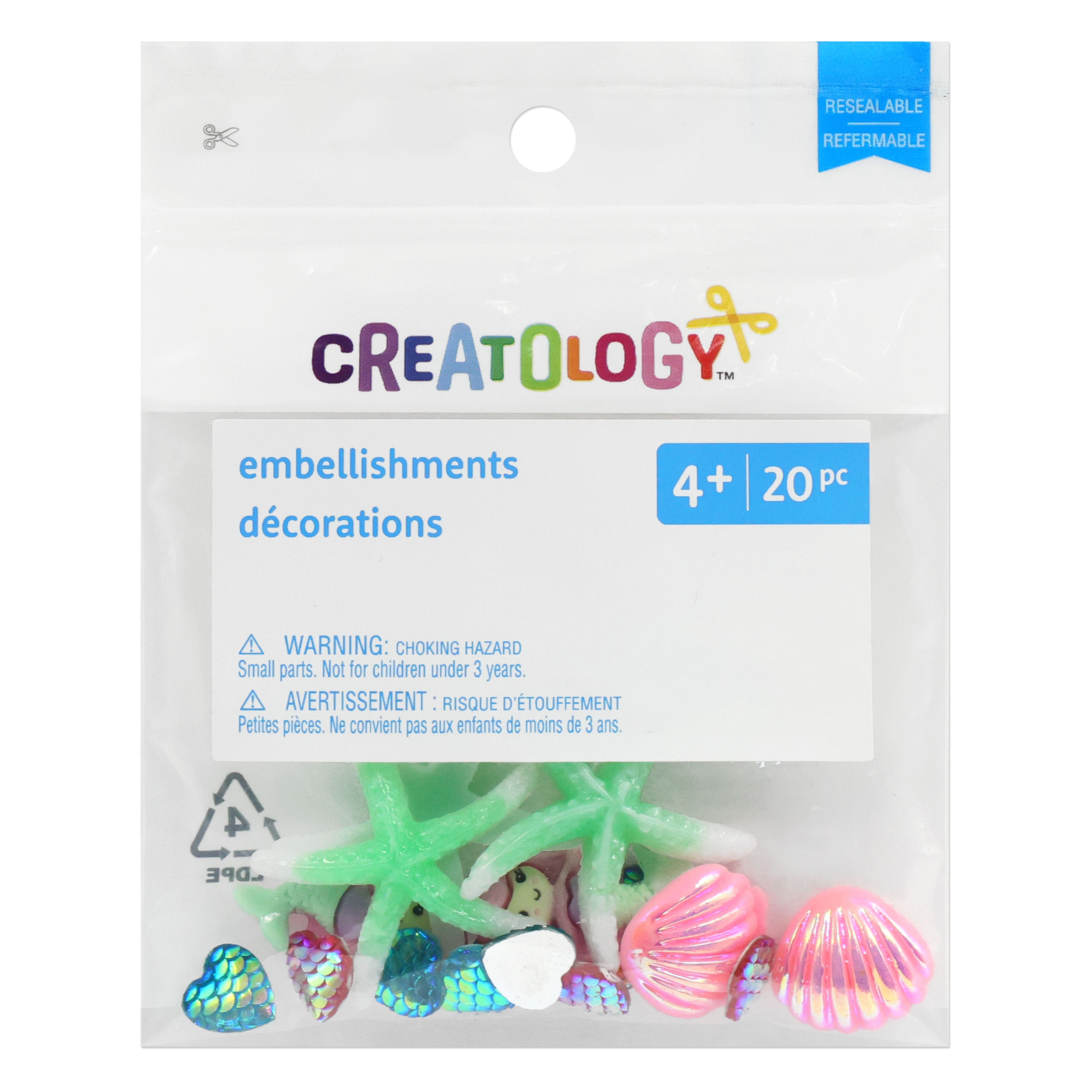 12 Packs: 20 ct. (240 total) Mixed Mermaid Embellishments by Creatology™
