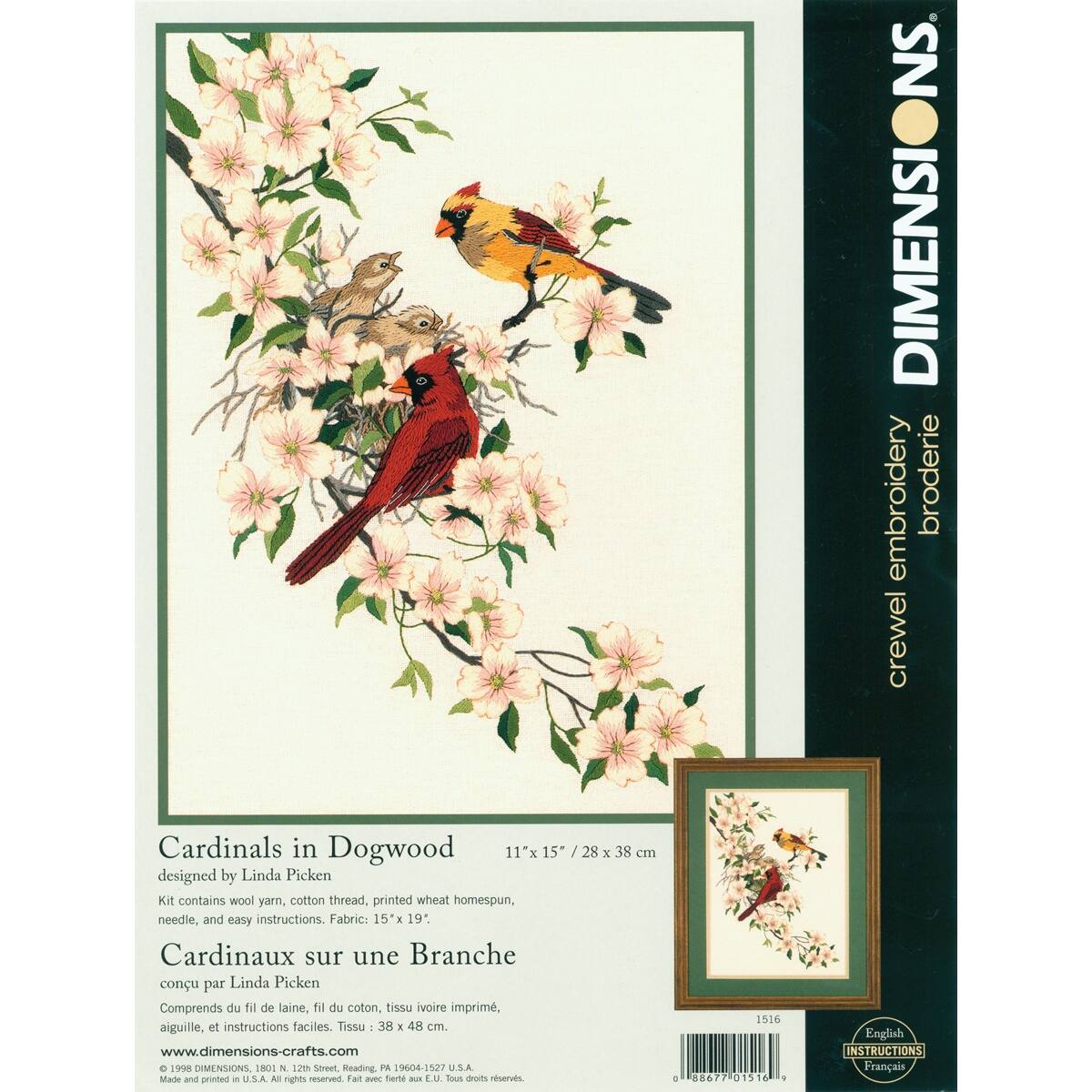 Dimensions® Crewel Embroidery Kit, Cardinals in Dogwood