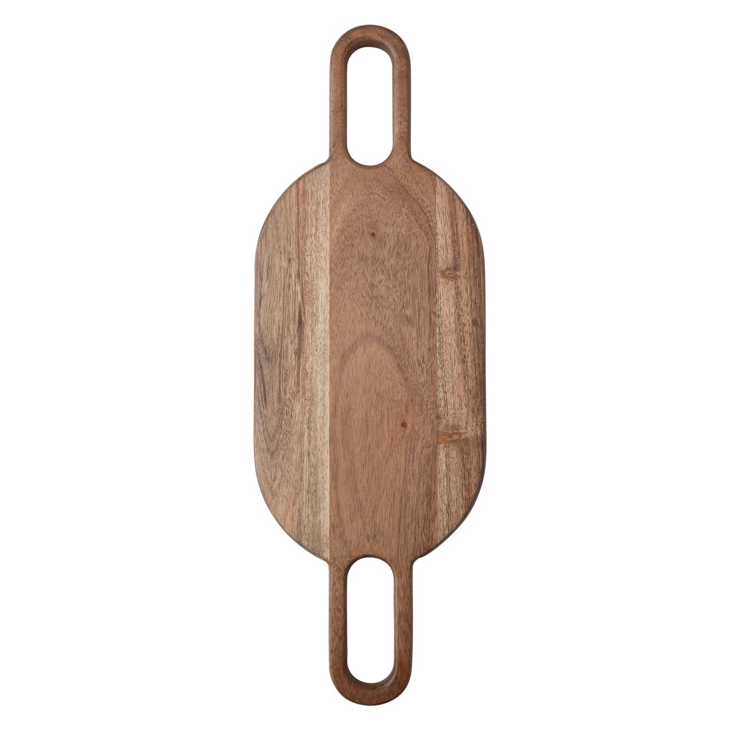 20.5&#x22; Natural Acacia Wood Charcuterie or Cutting Board with 2 Handles