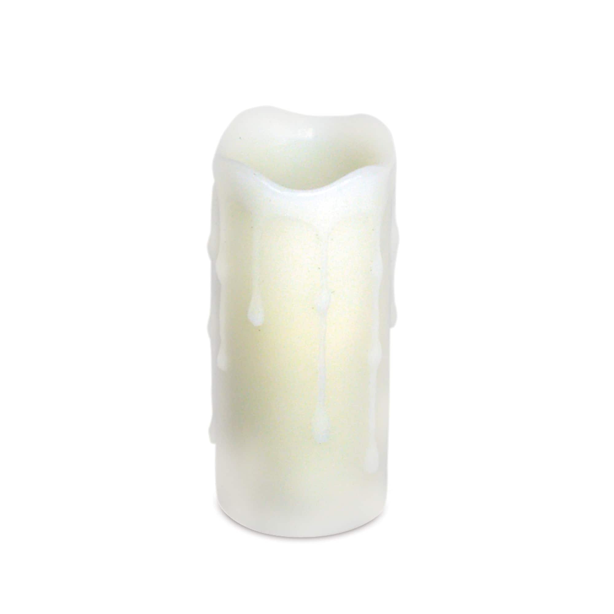 1.75&#x22; x 4&#x22; LED Wax Dripping Pillar Candle Set