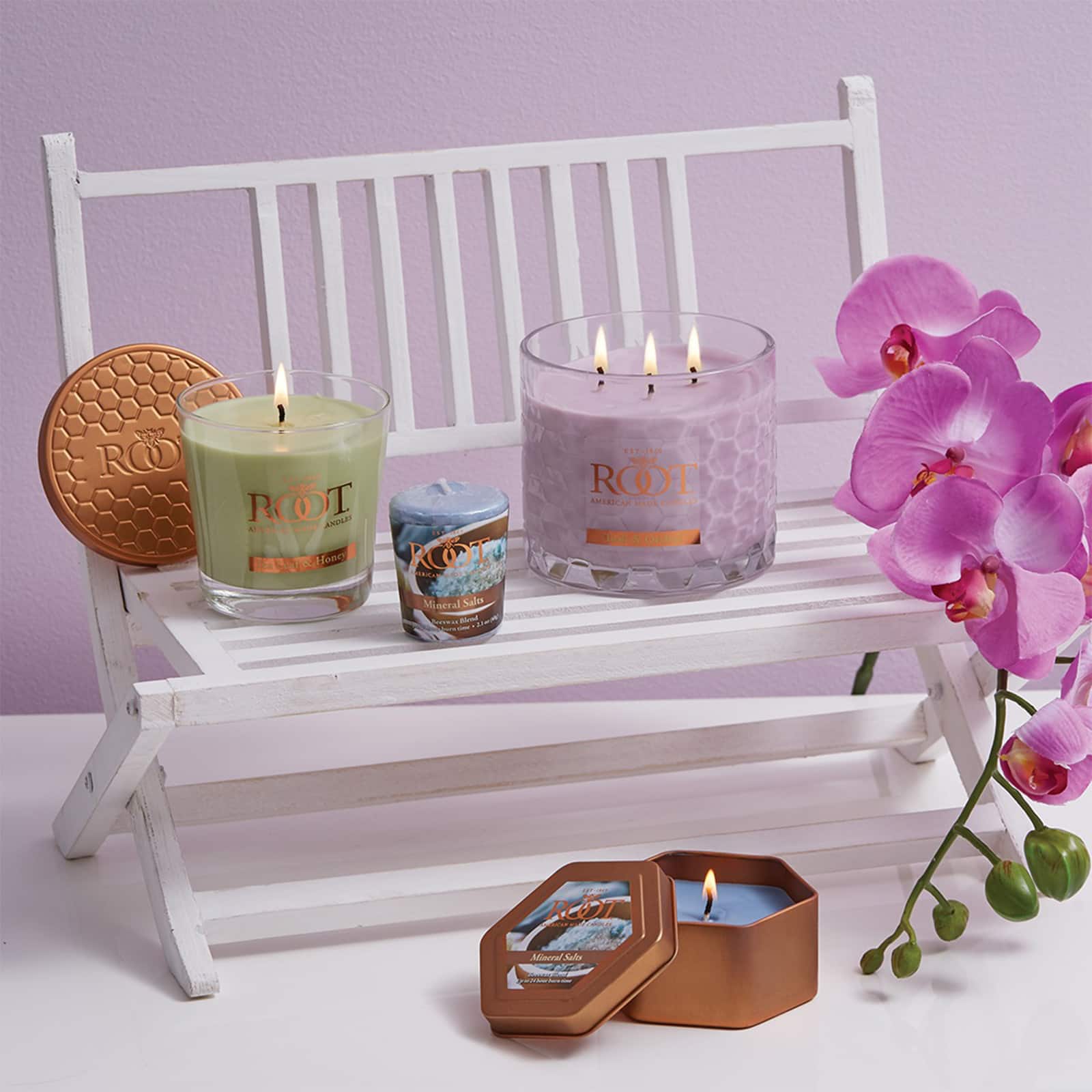 Root Candles 6.3oz. Small Scented Honeycomb Veriglass Jar Candle