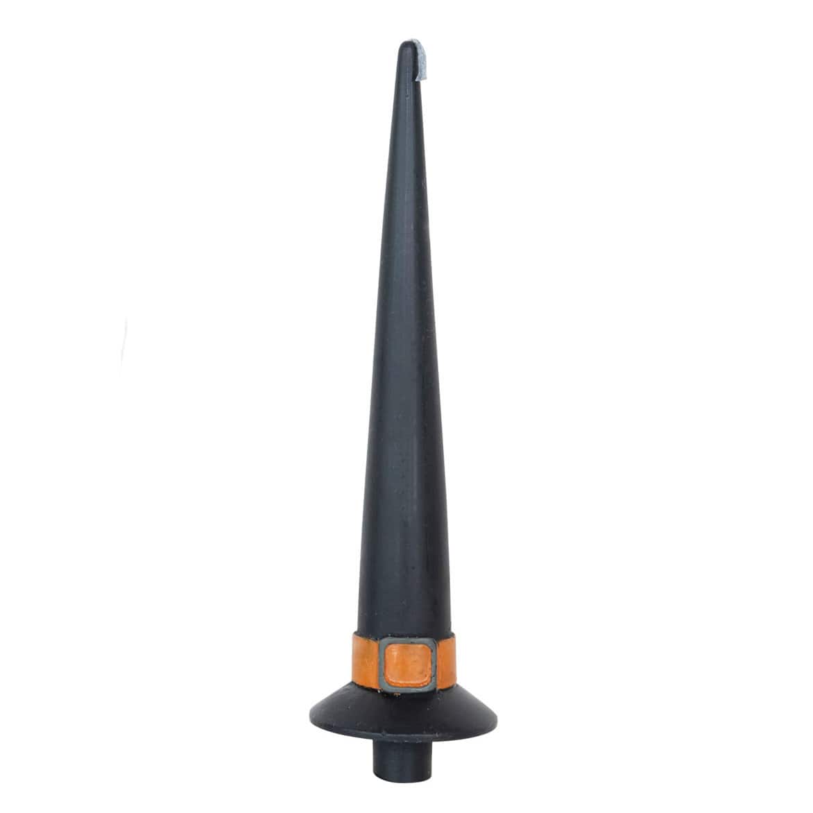 Unscented witch hat shaped taper black candle