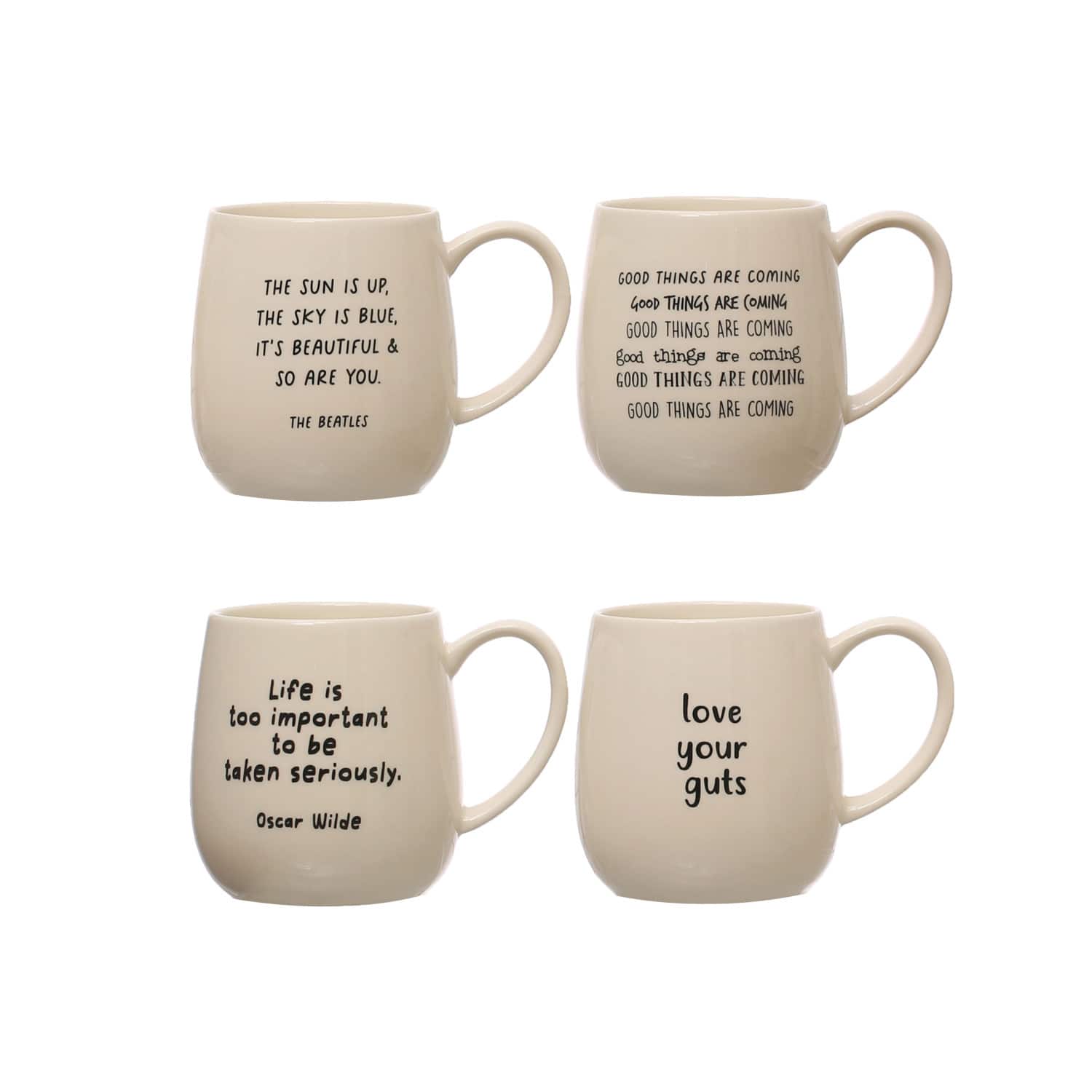 4&#x22; Quote Love Stoneware Mug Set