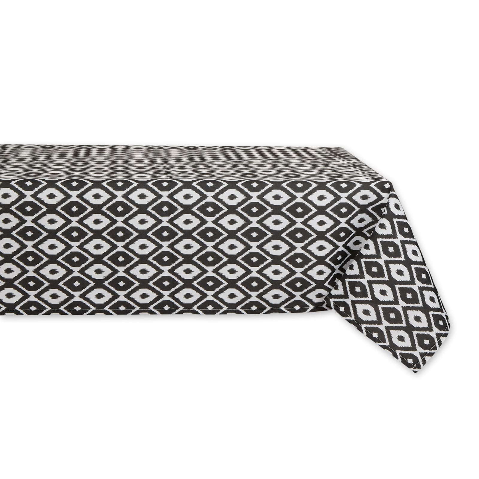 Black Ikat Outdoor Tablecloth 60" x 84"