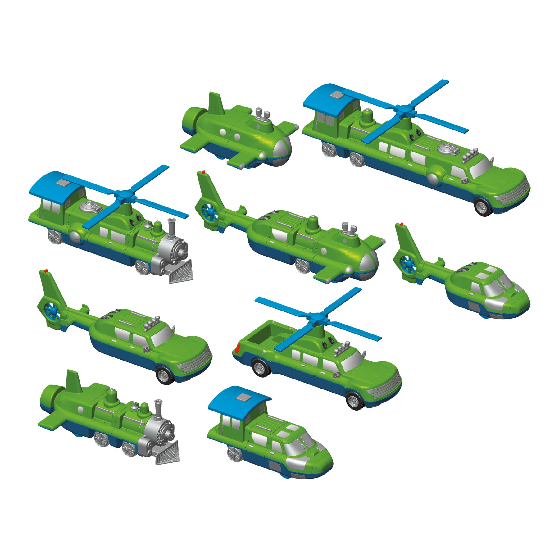 Magnetic Mix or Match Vehicles Set No.2