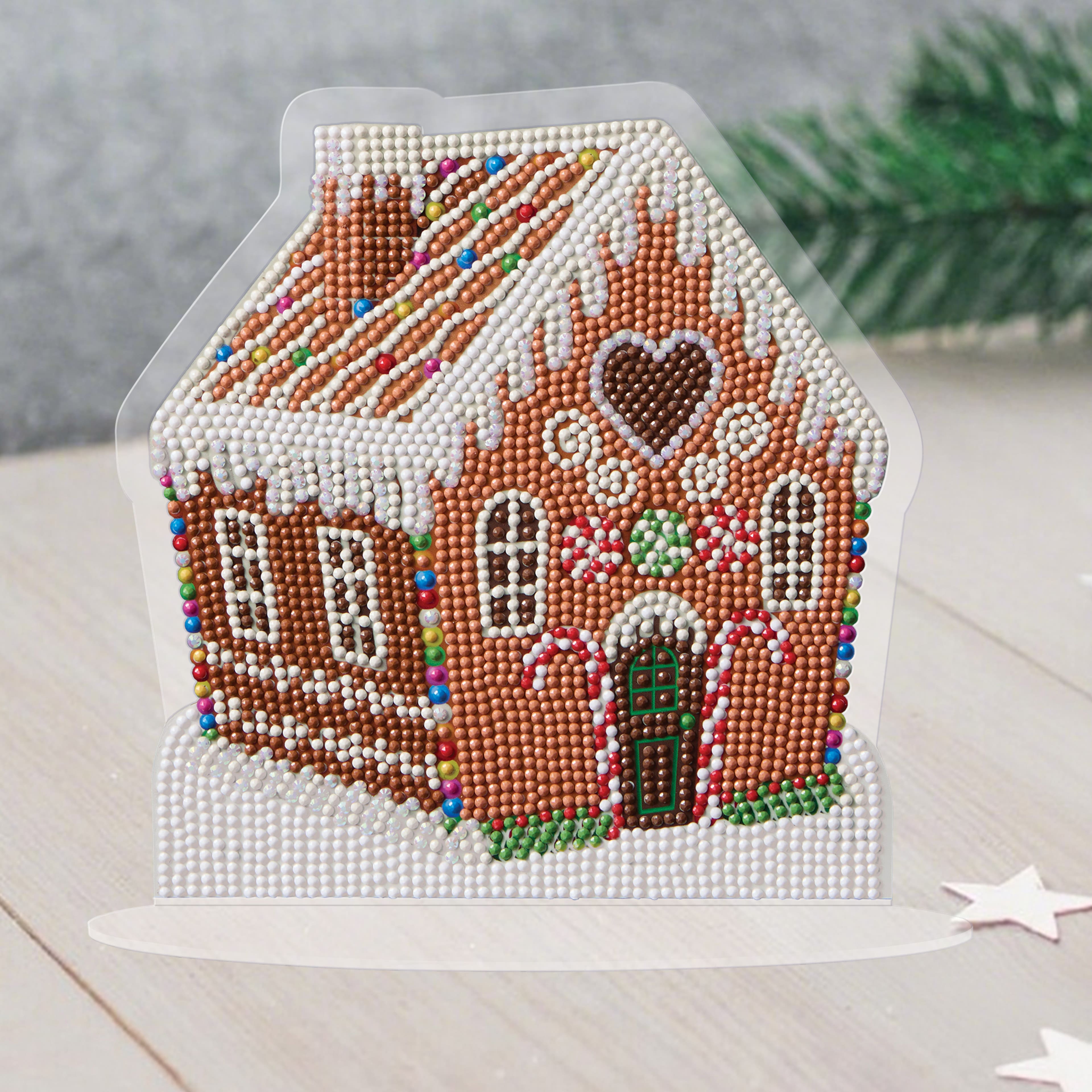 8&#x22; x 7.75&#x22; Gingerbread Diamond Art Table Topper Kit by Make Market&#xAE;