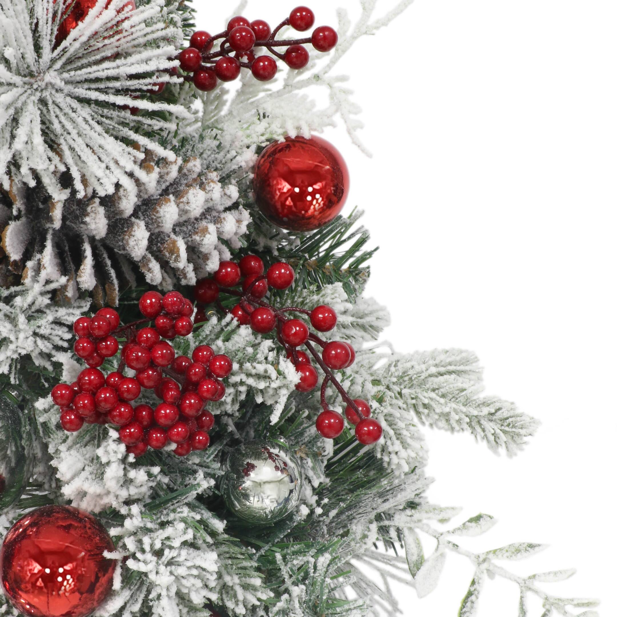 26&#x22; Battery-Operated Pre-Lit Decorated with Red Bow