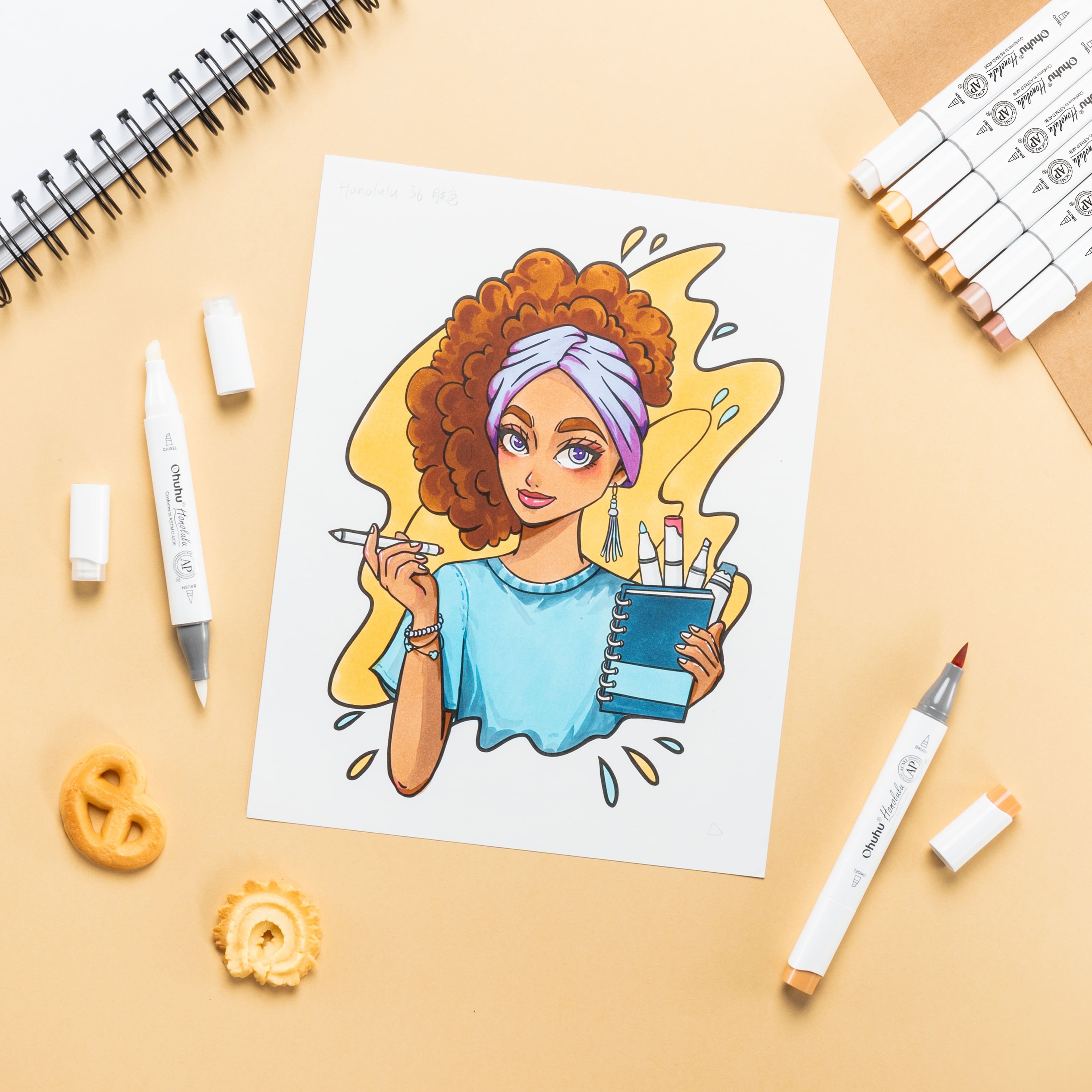 Ohuhu® Honolulu 36 Color Portrait Alcohol Markers