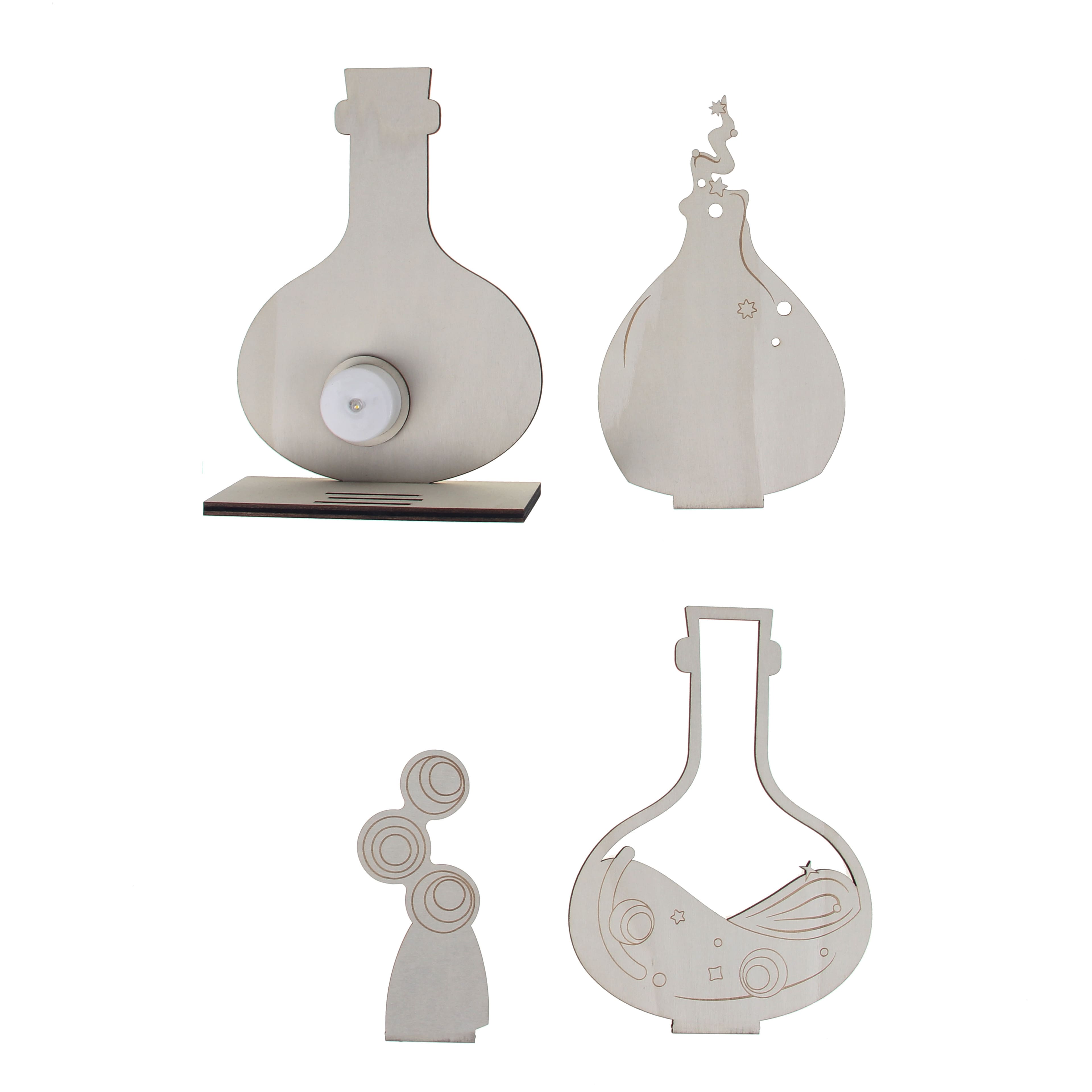 8&#x22; Layered Potion Bottle DIY LED Plywood D&#xE9;cor by Make Market&#xAE;