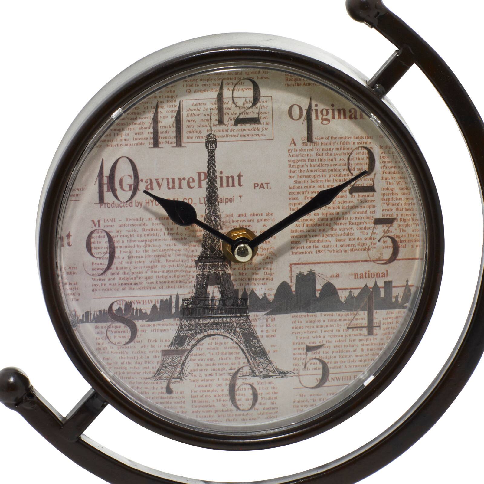 12&#x22; Black Metal Vintage Standing Clock Set