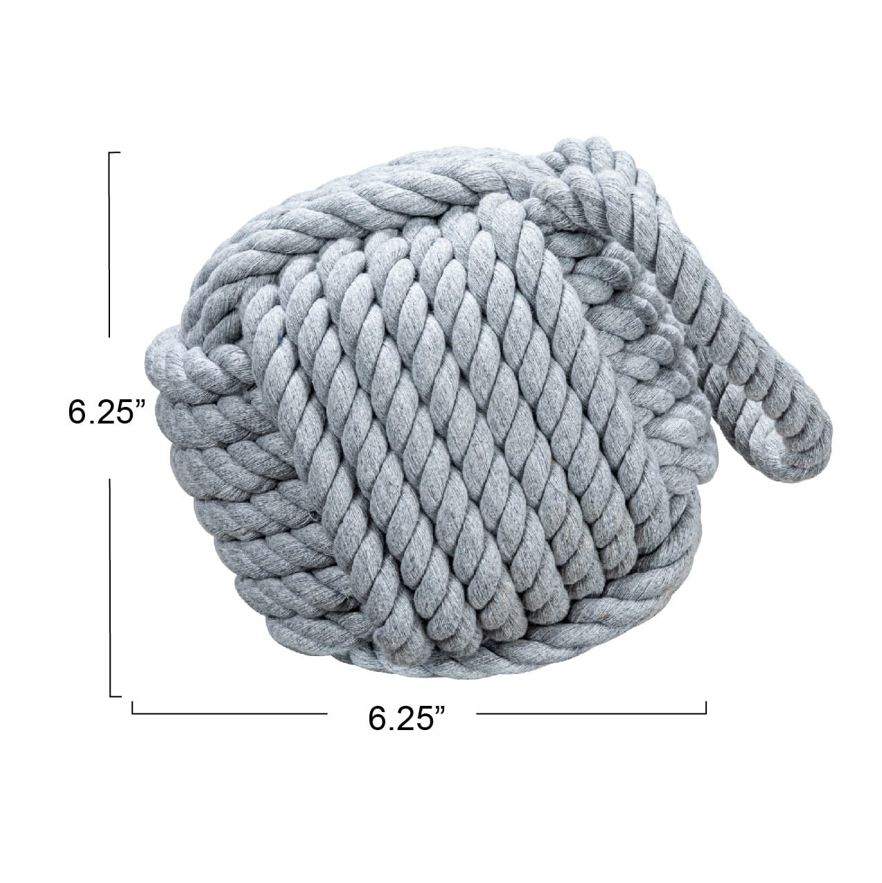 6&#x22; Gray Nautical Rope Knot Decoration